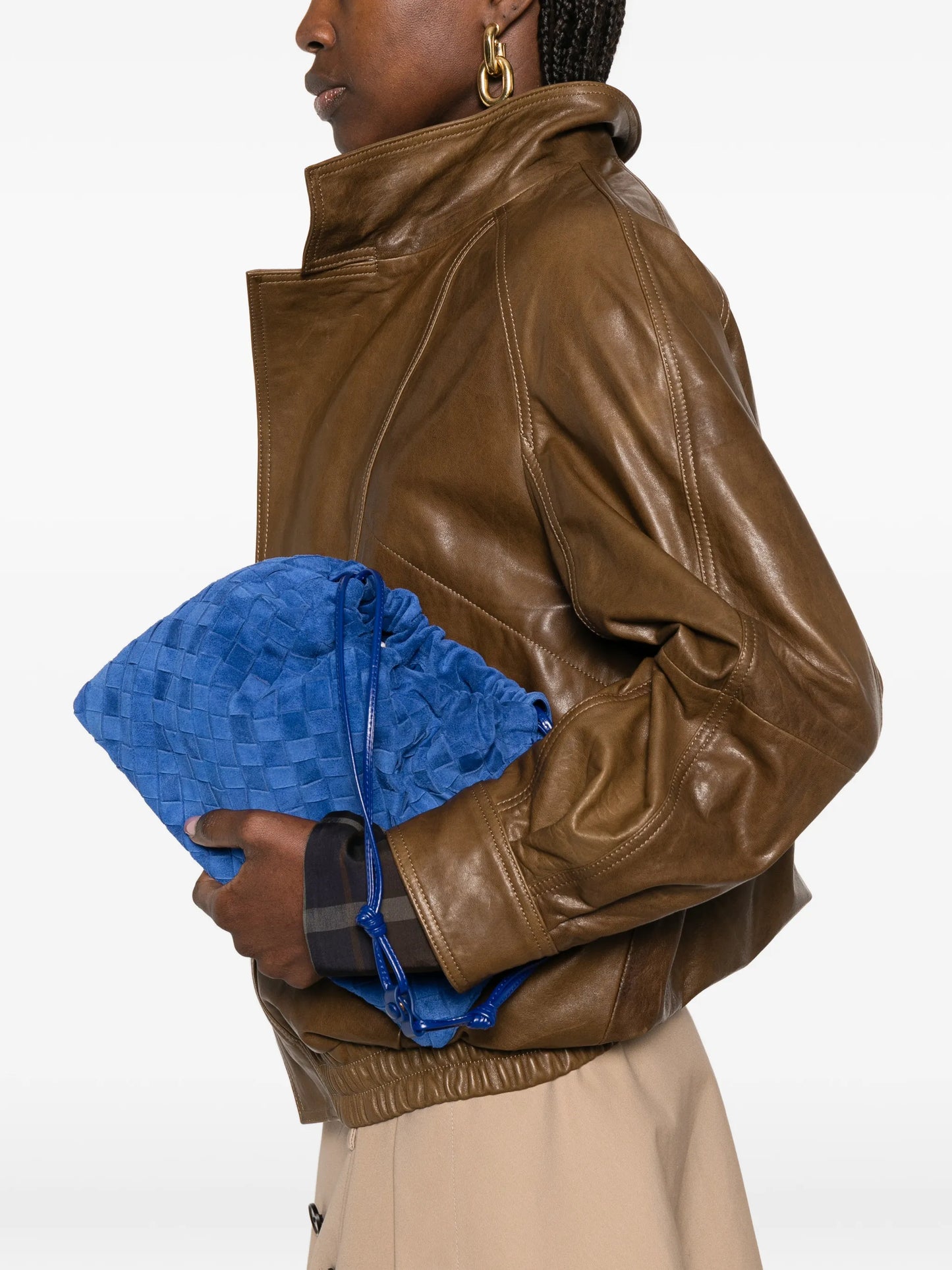 intrecciato pouch tote bag