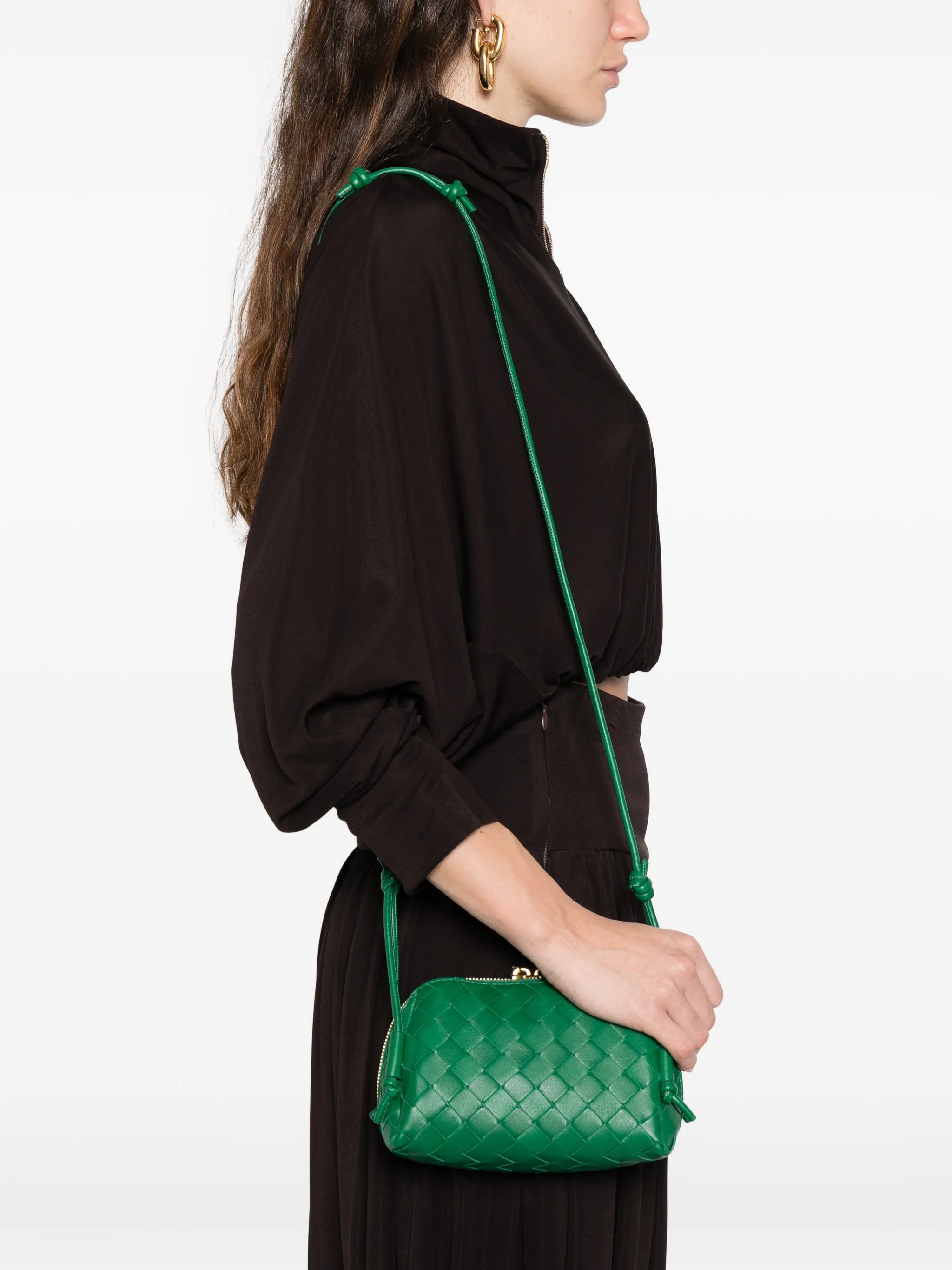 mini intrecciato-weave shoulder bag