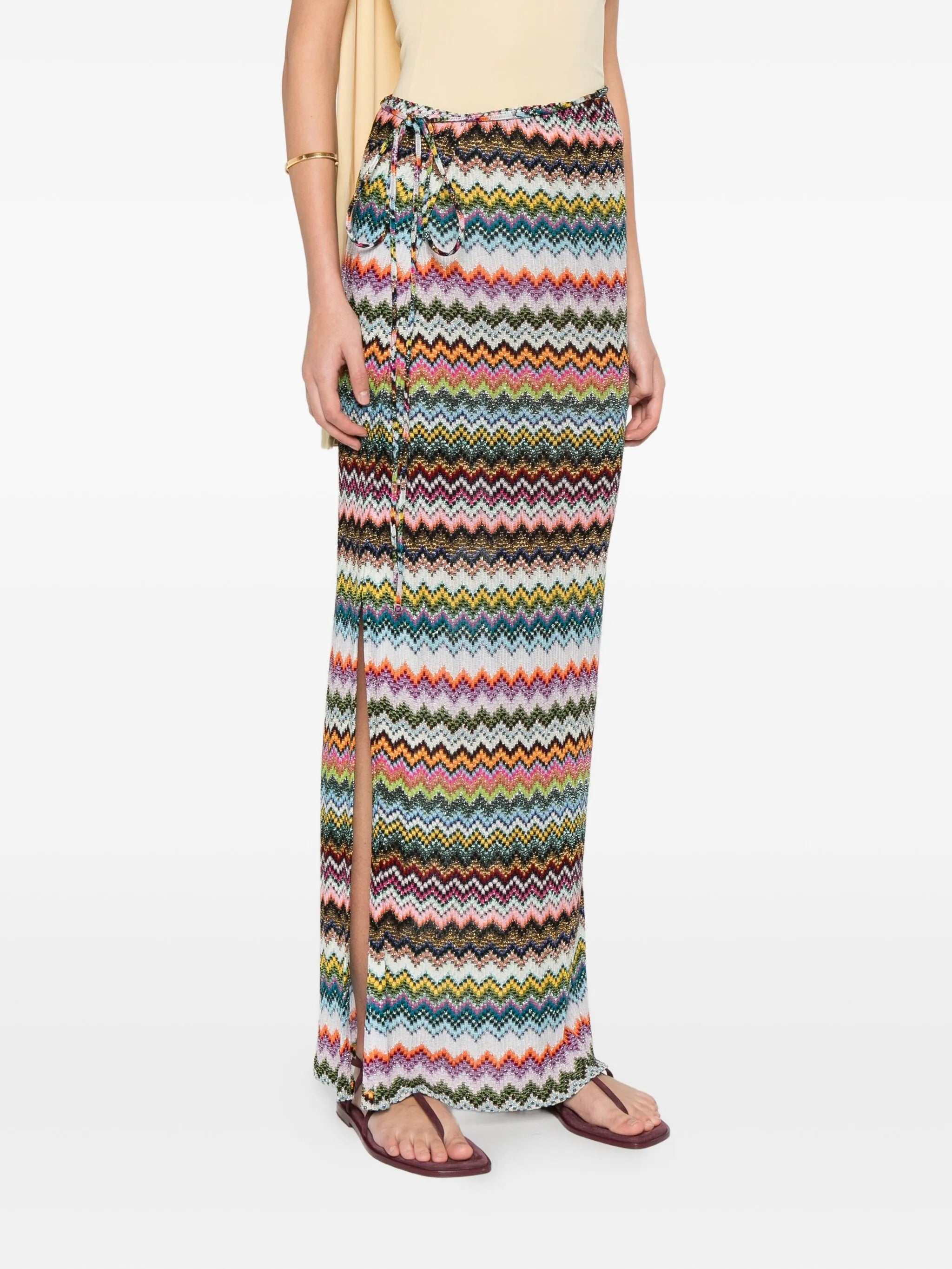 waist strap chevron skirt