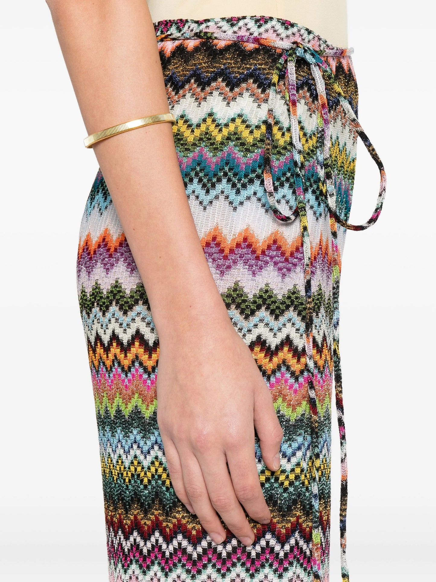 waist strap chevron skirt