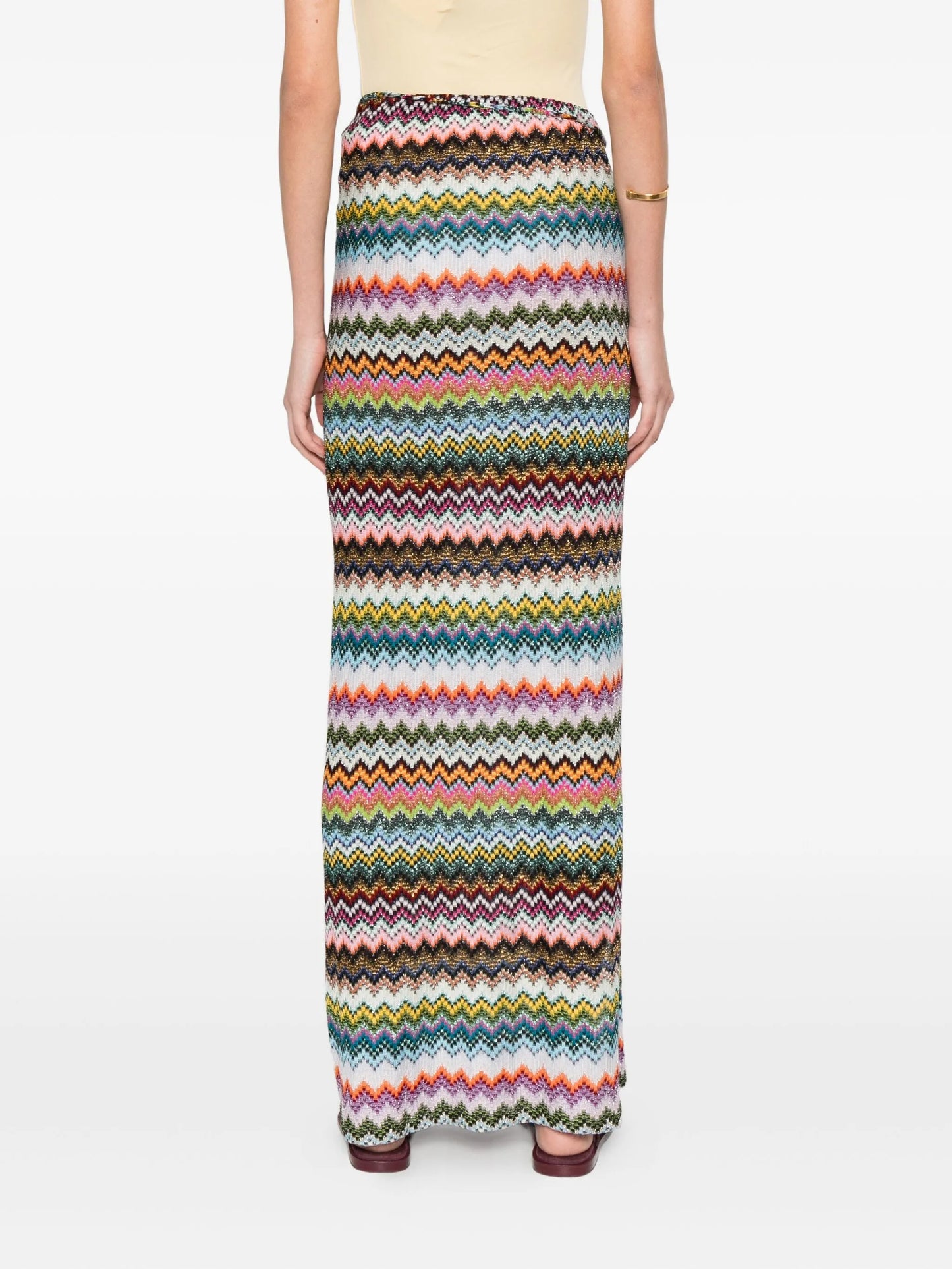 waist strap chevron skirt