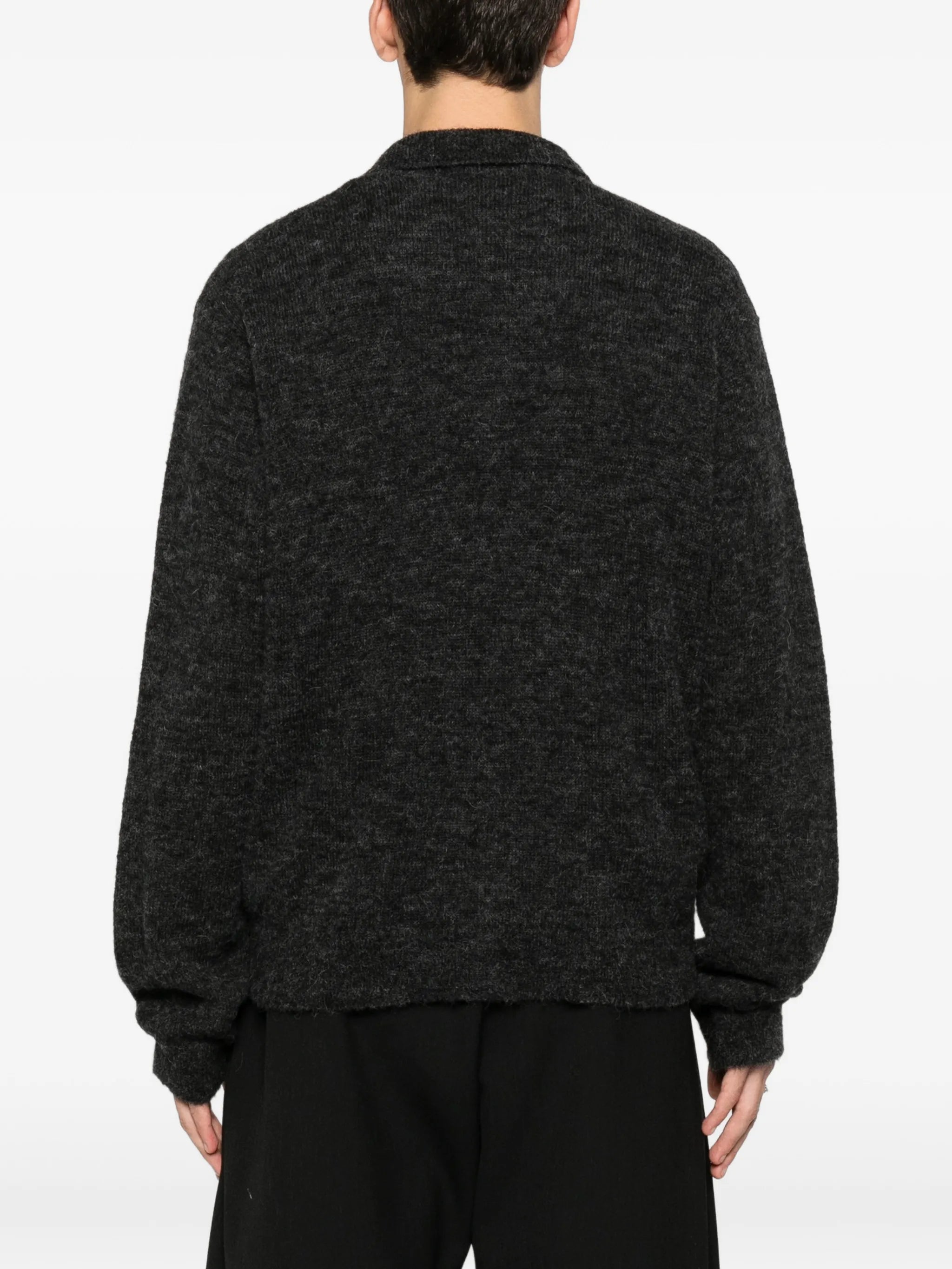 polo collar cardigan