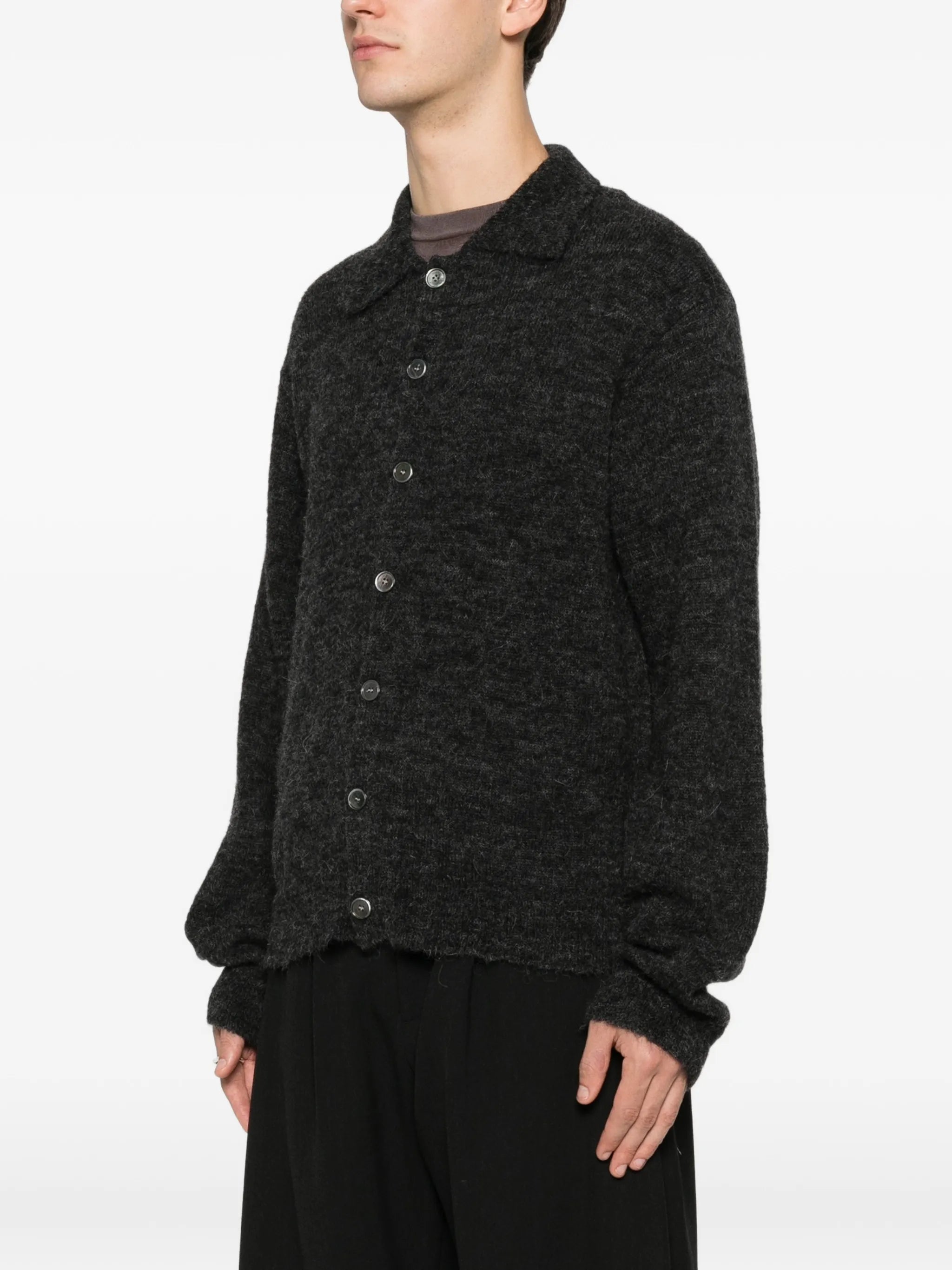 Evening Polo brushed-knit cardigan