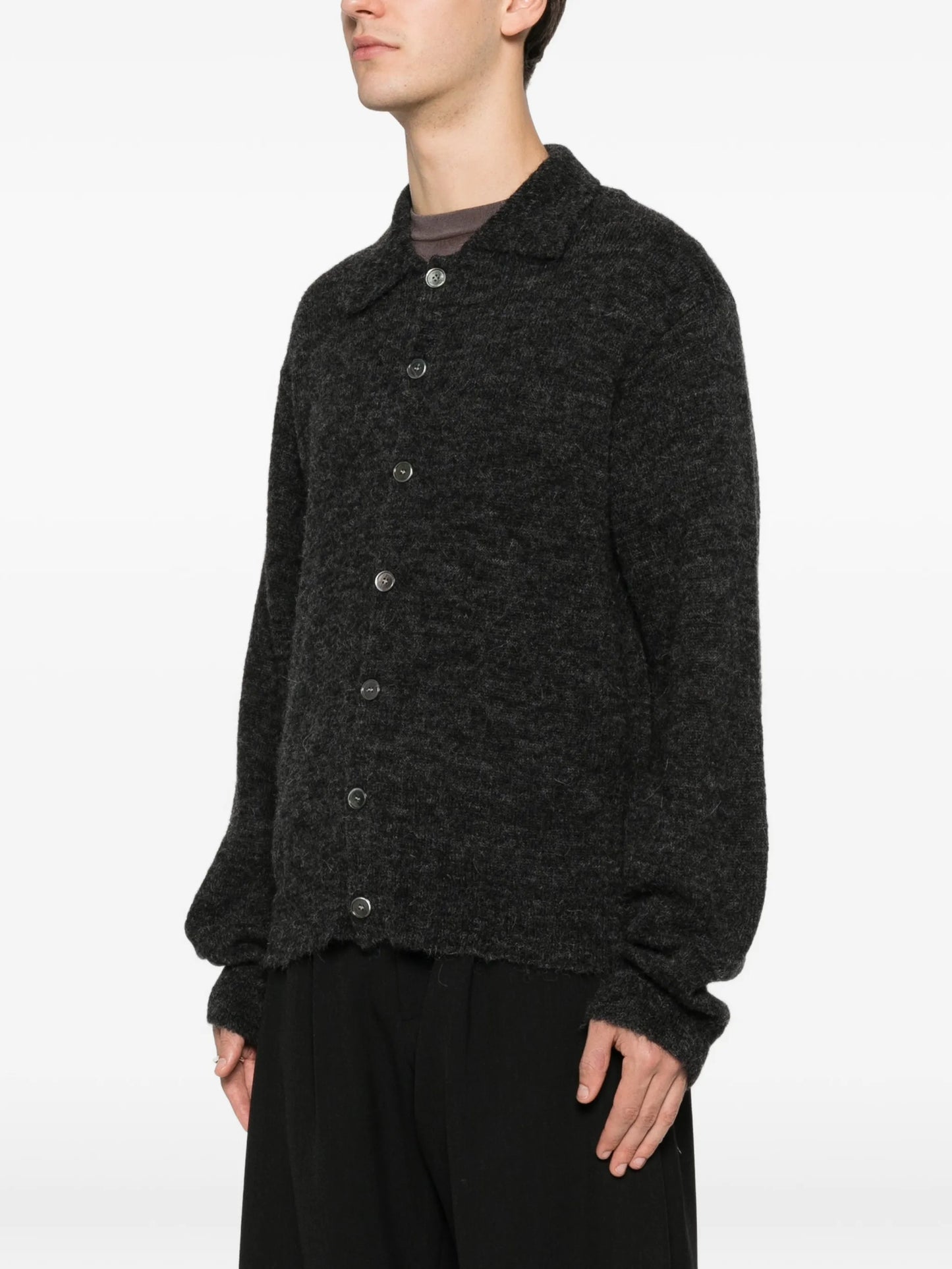 Evening Polo brushed-knit cardigan