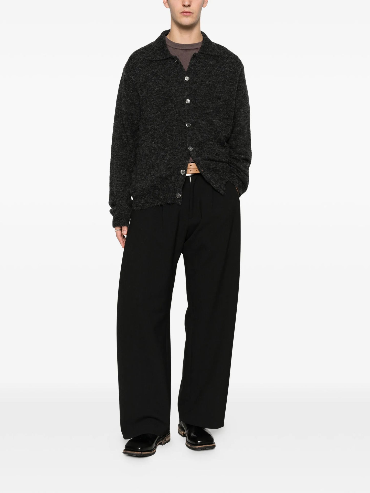 polo collar cardigan