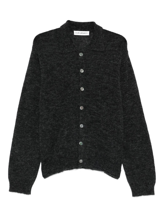 polo collar cardigan