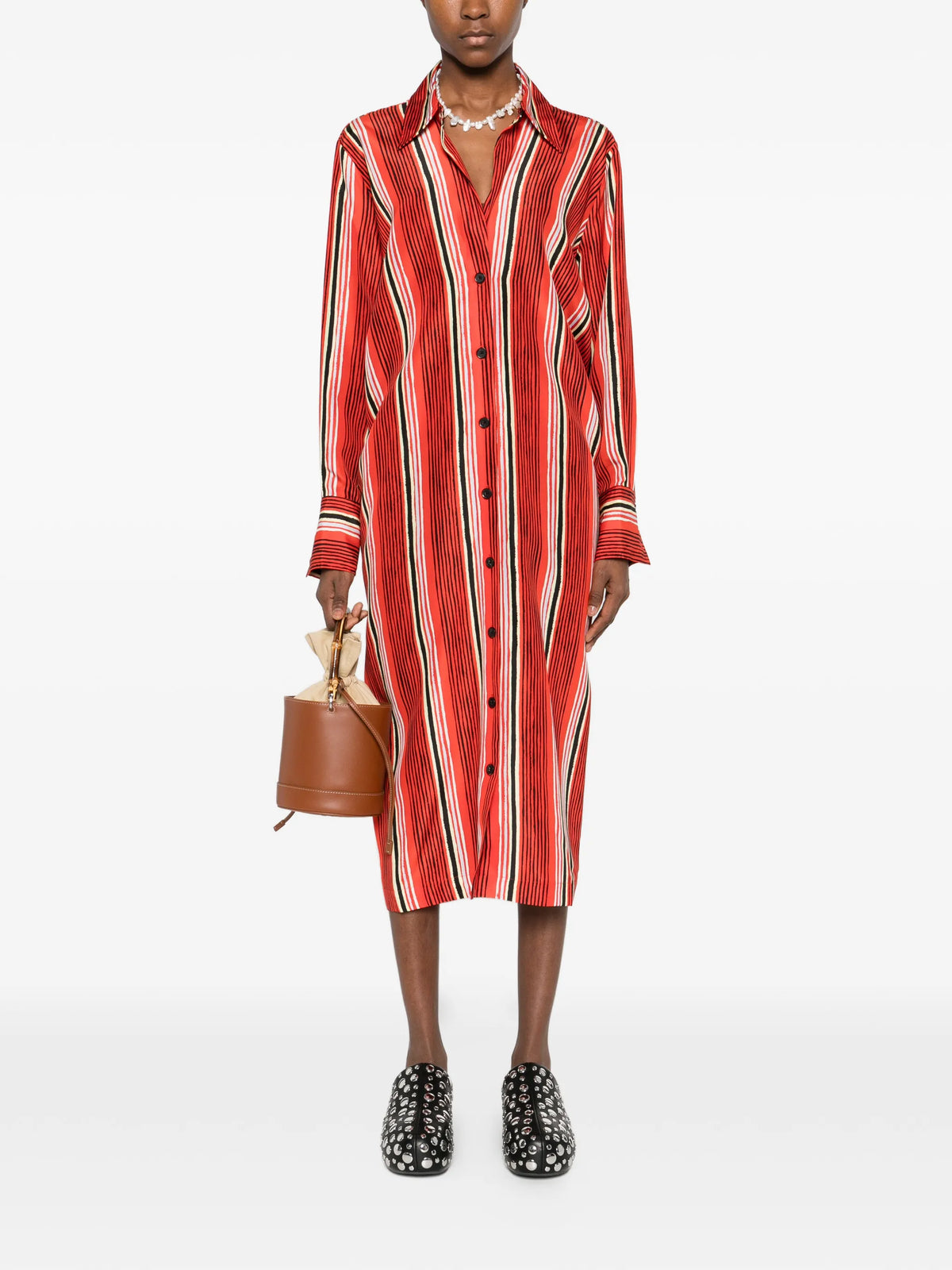Amira dress in printed silk habotai