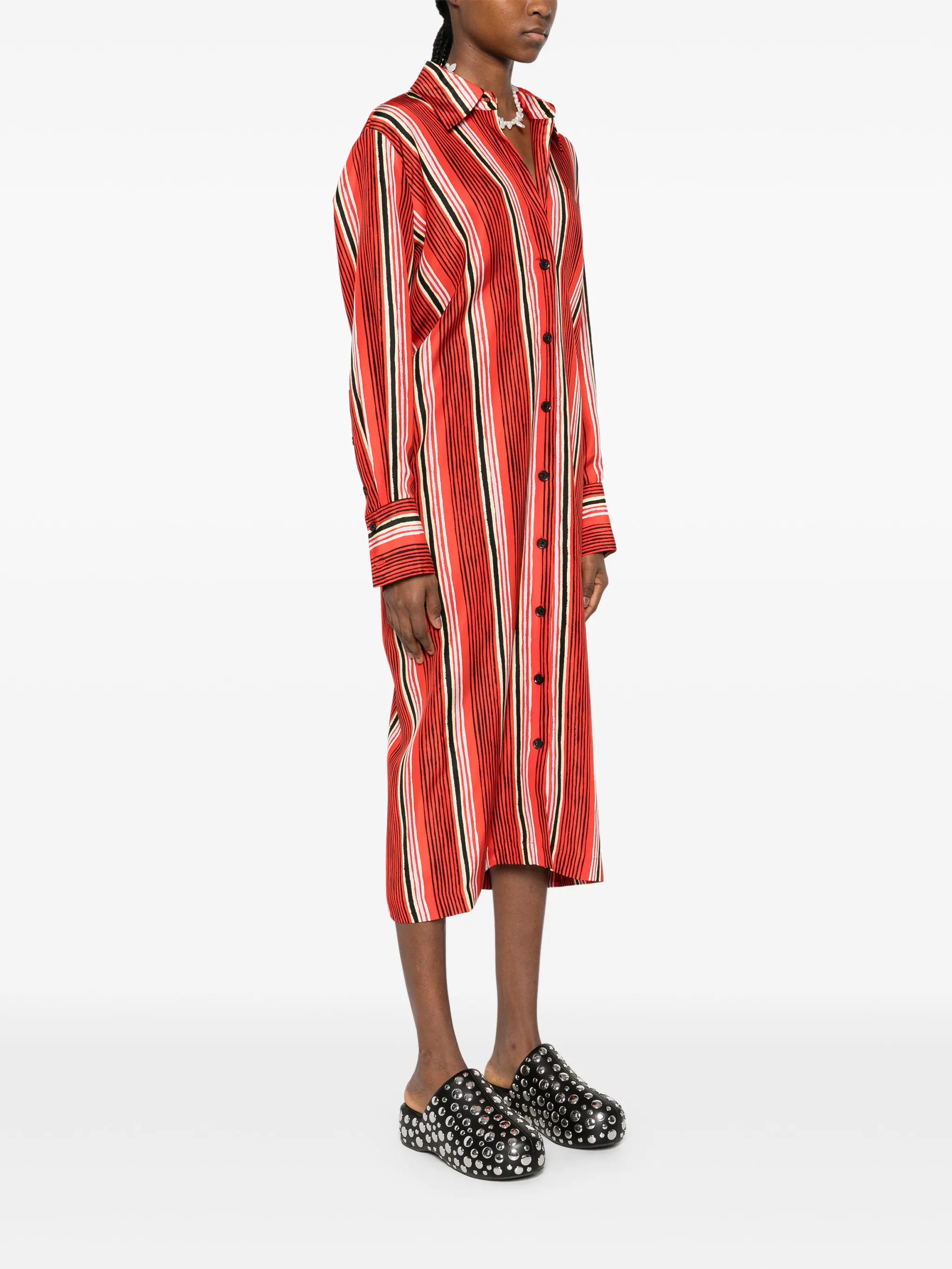 Amira dress in printed silk habotai