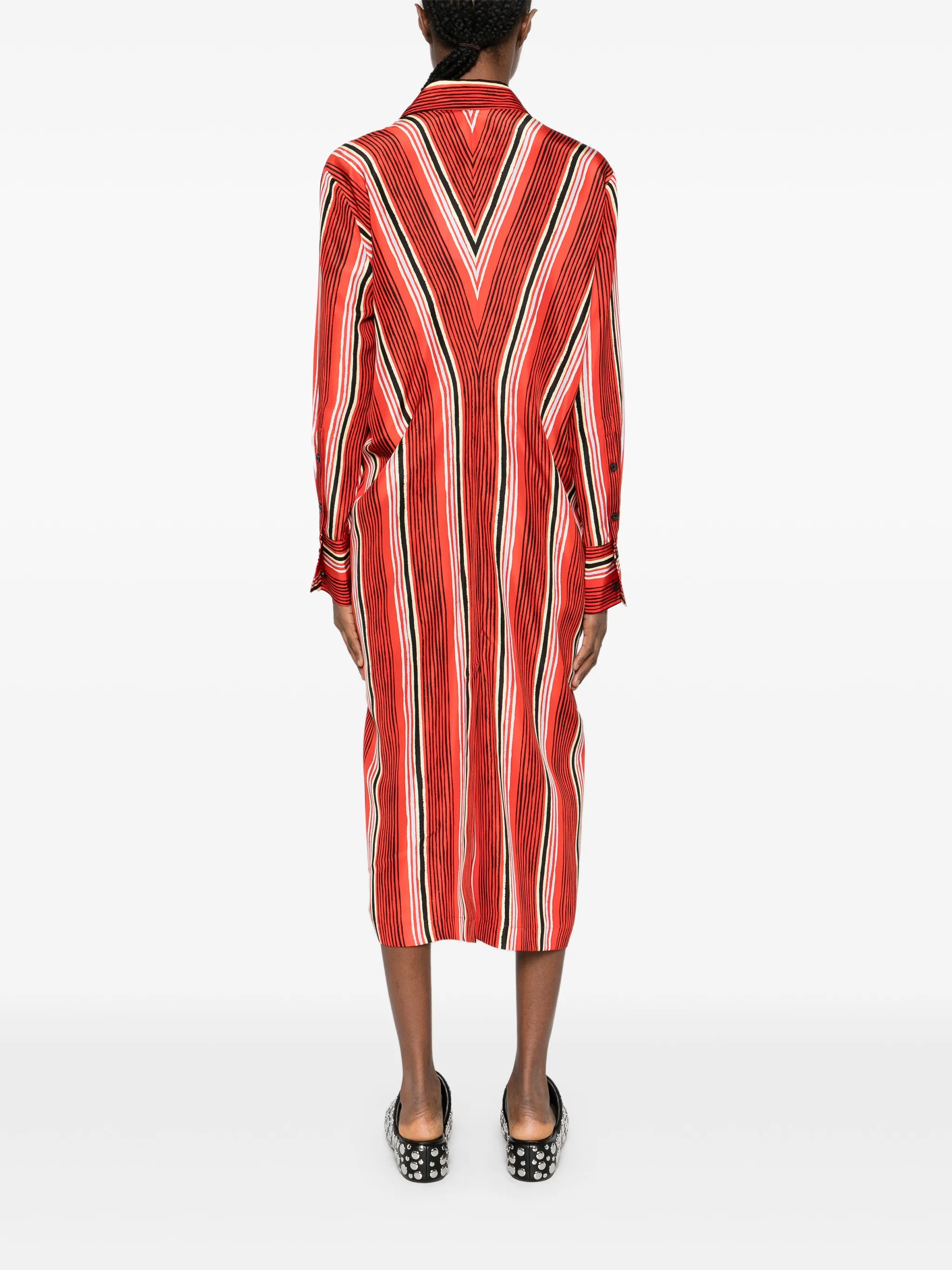 Amira dress in printed silk habotai