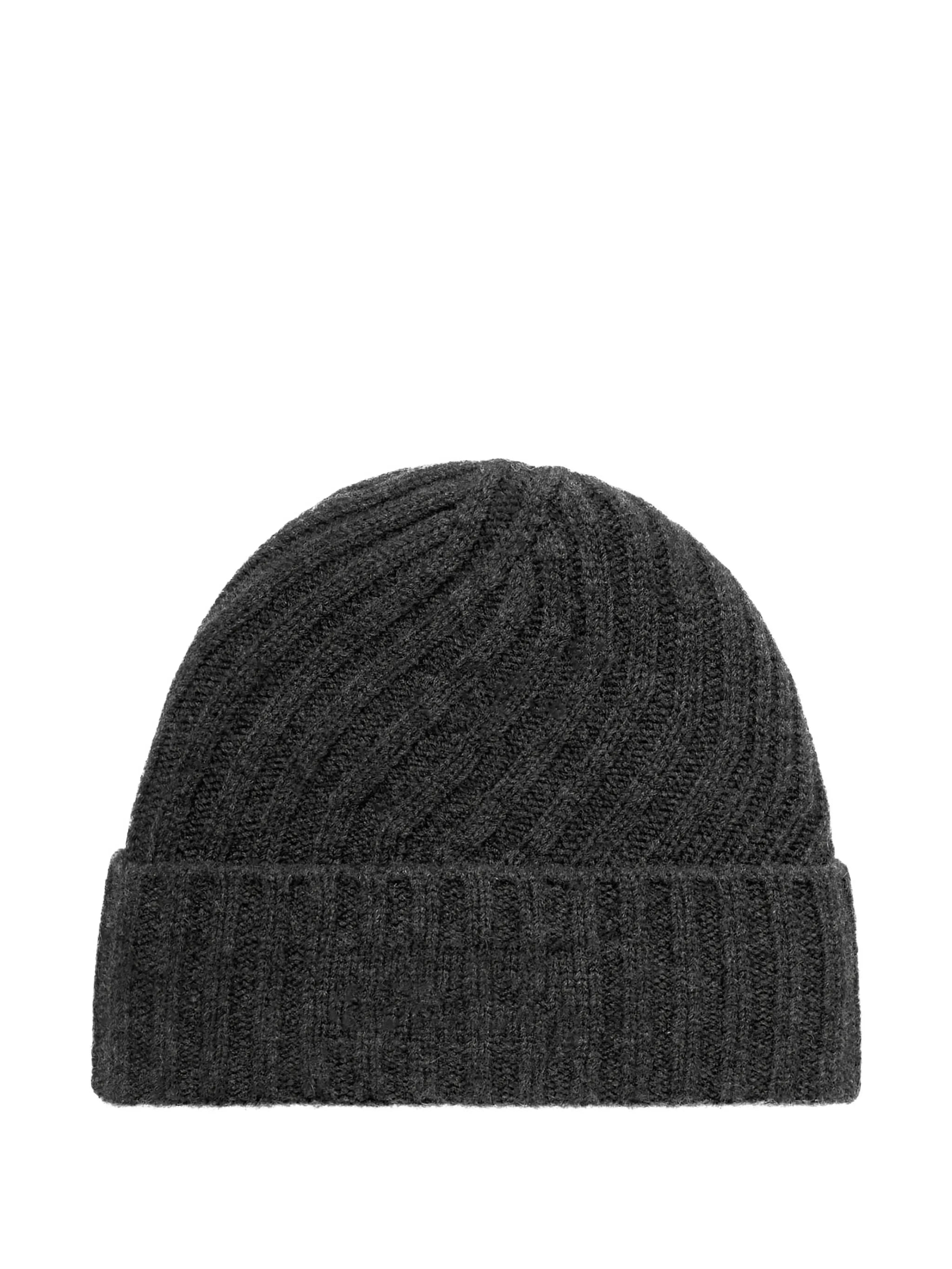logo-embroidered ribbed-knit beanie hat