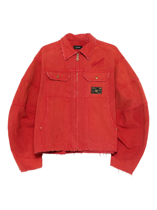 logo-detail piping jacket