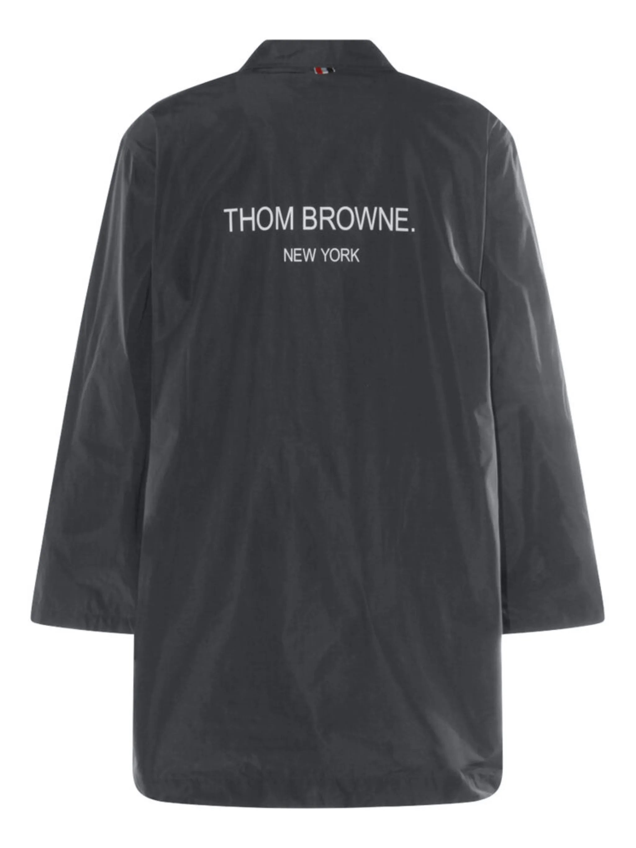 logo-print single-breasted coat
