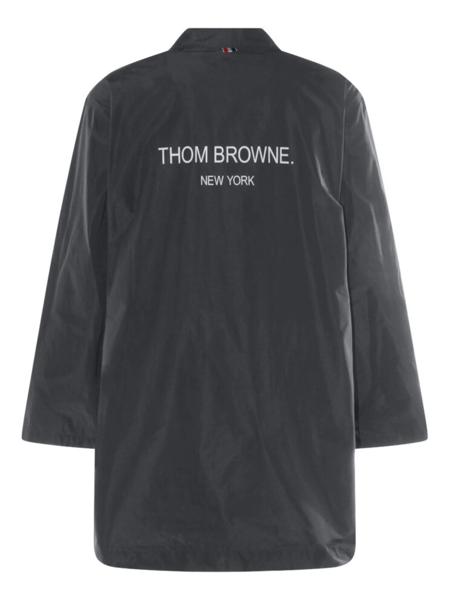 logo-print single-breasted coat