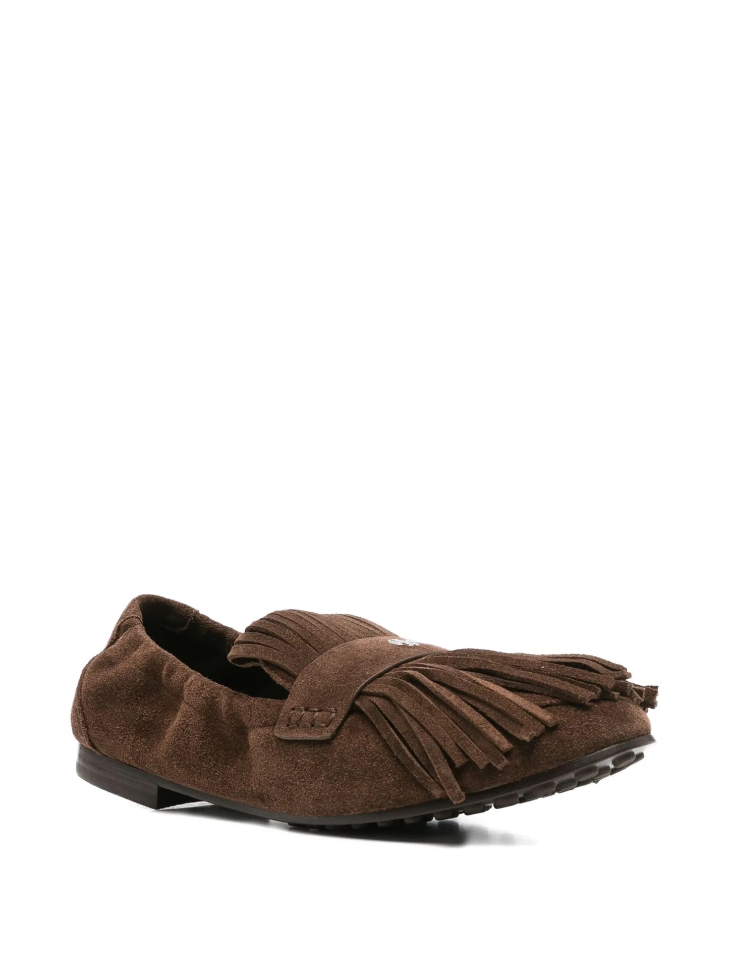suede tassel ballet flats