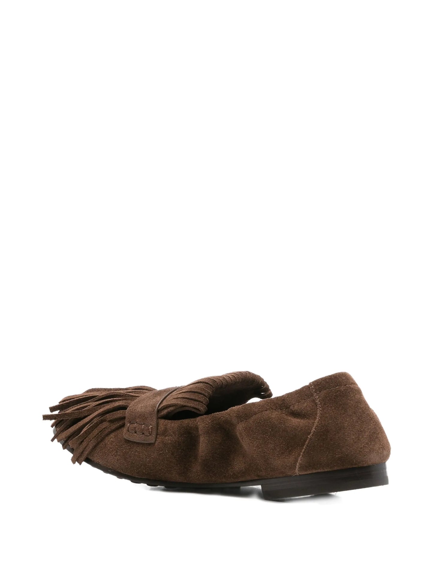 suede tassel ballet flats