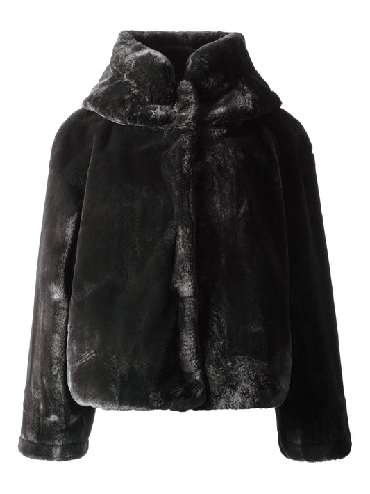 faux fur hooded jacket