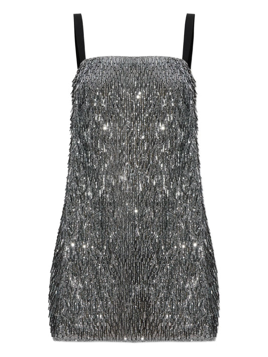 beaded strap dress