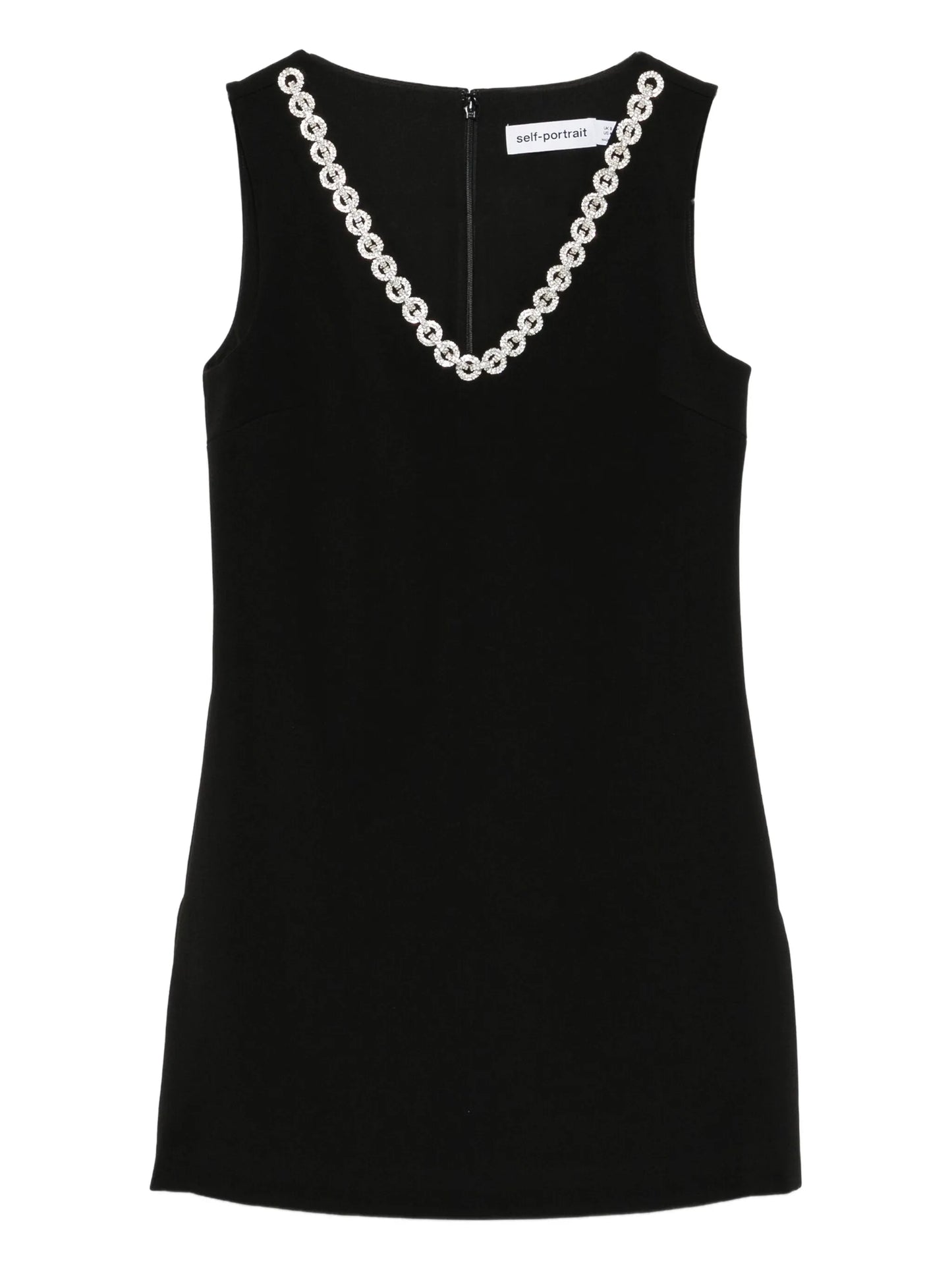 crystal-embellished V-neck dress