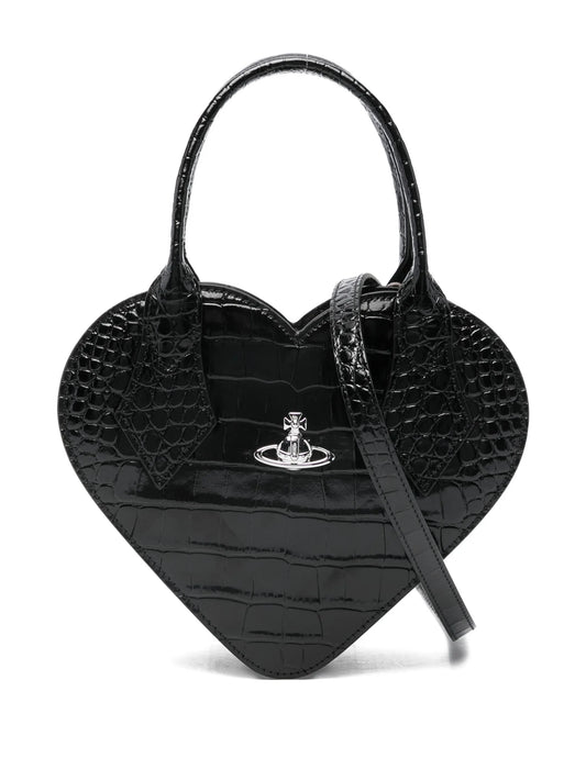 heart-shape embossed tote bag