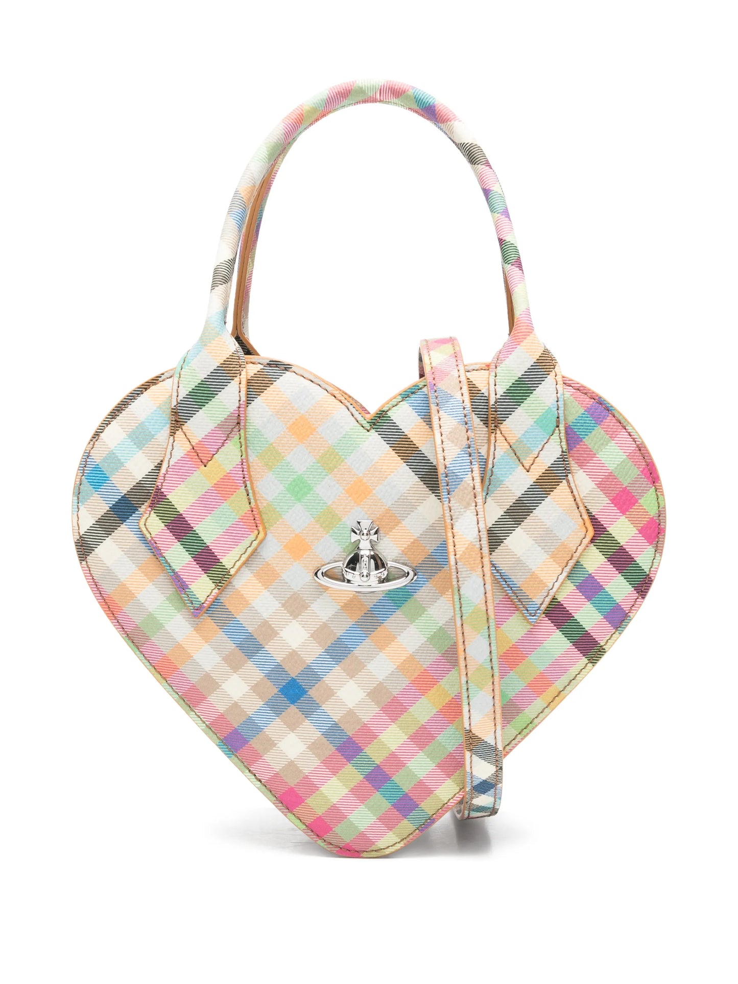 Josephine heart plaid tote bag