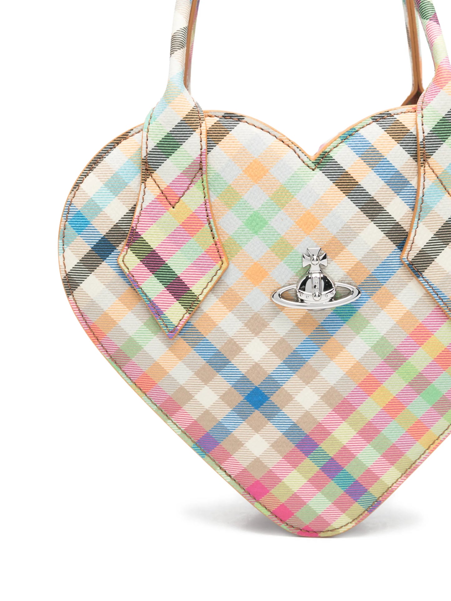 Josephine heart plaid tote bag