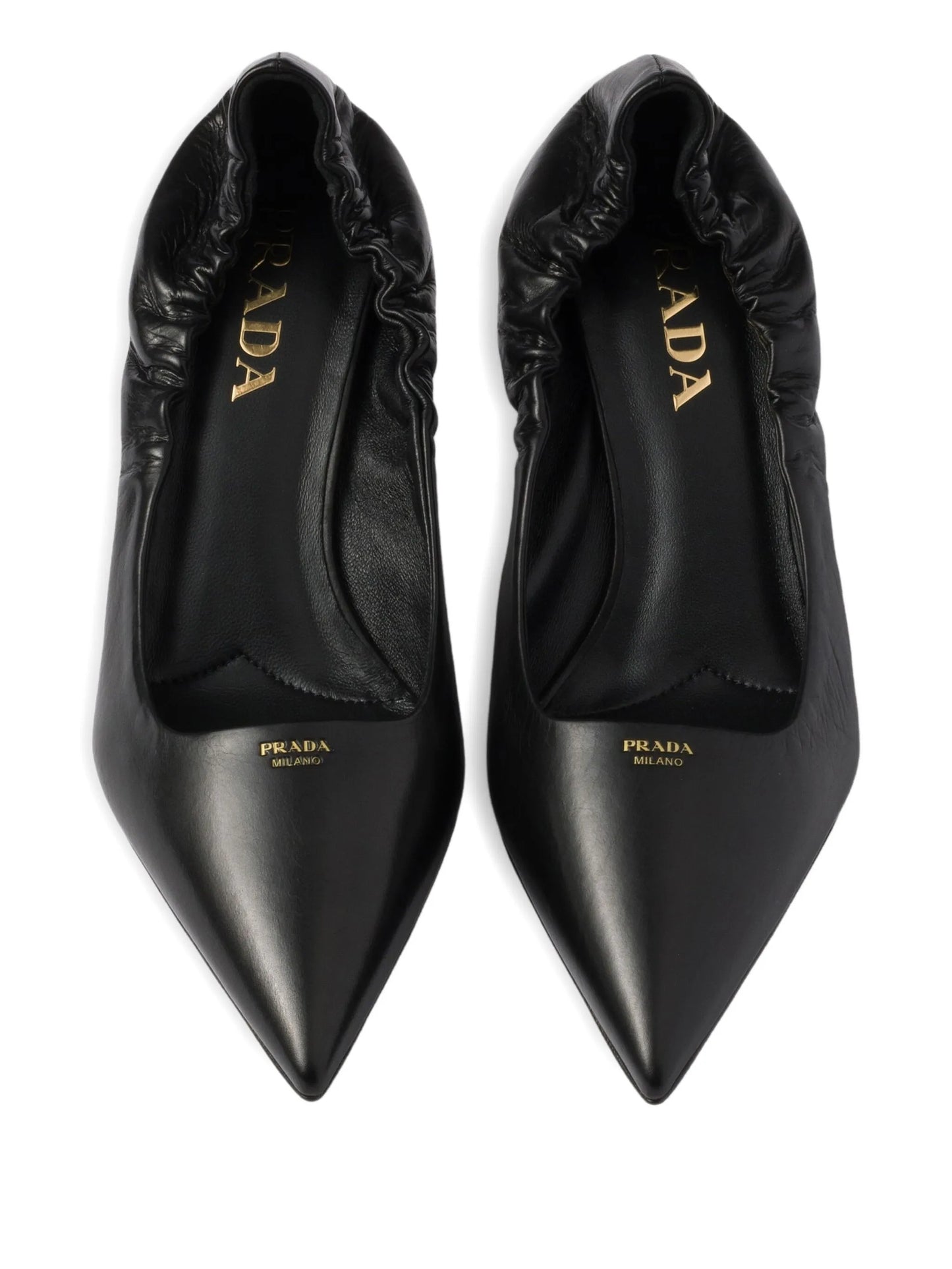 55mm ruched-effect pointed-toe leather pumps