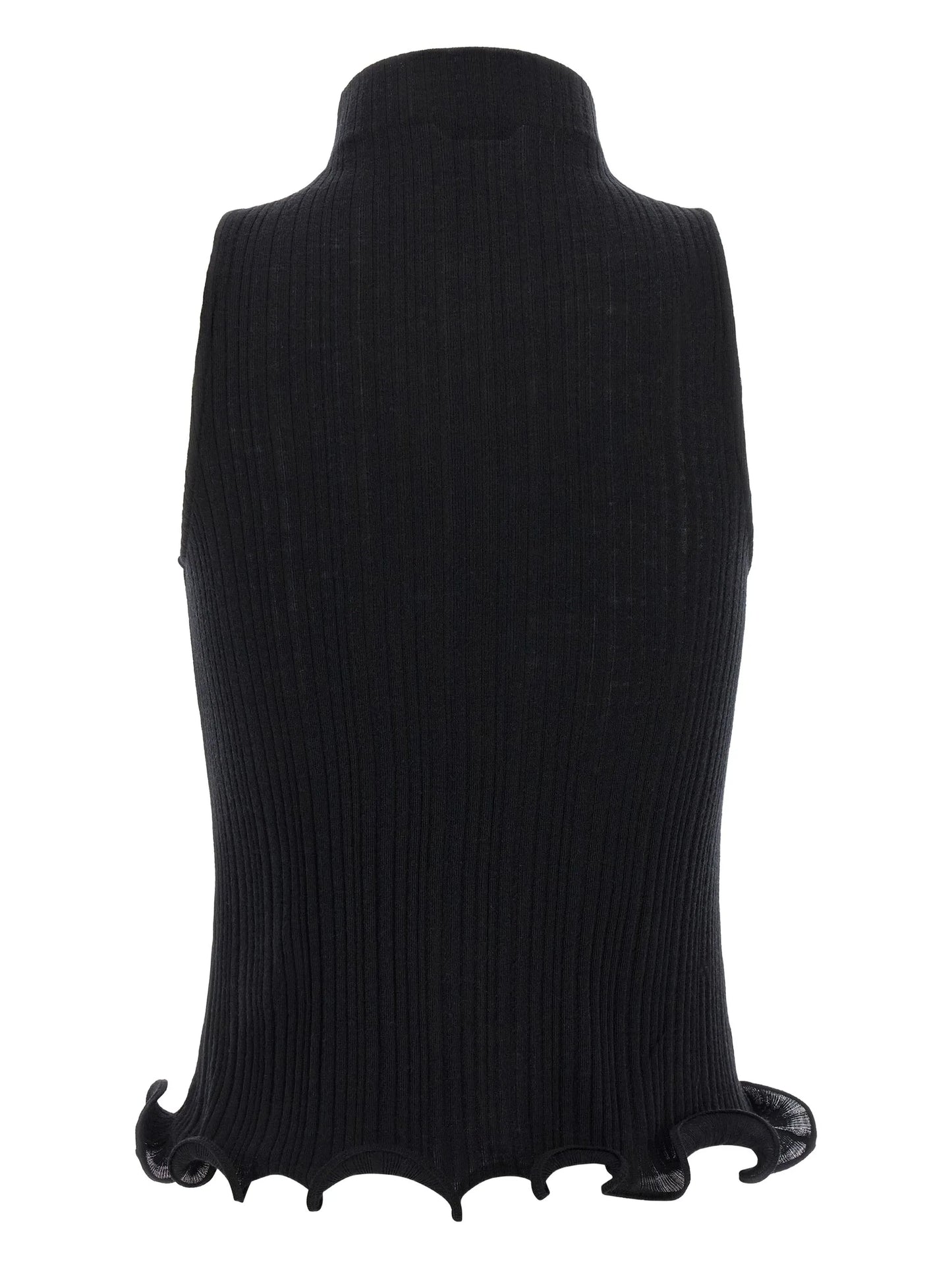 ruffled high-neck top