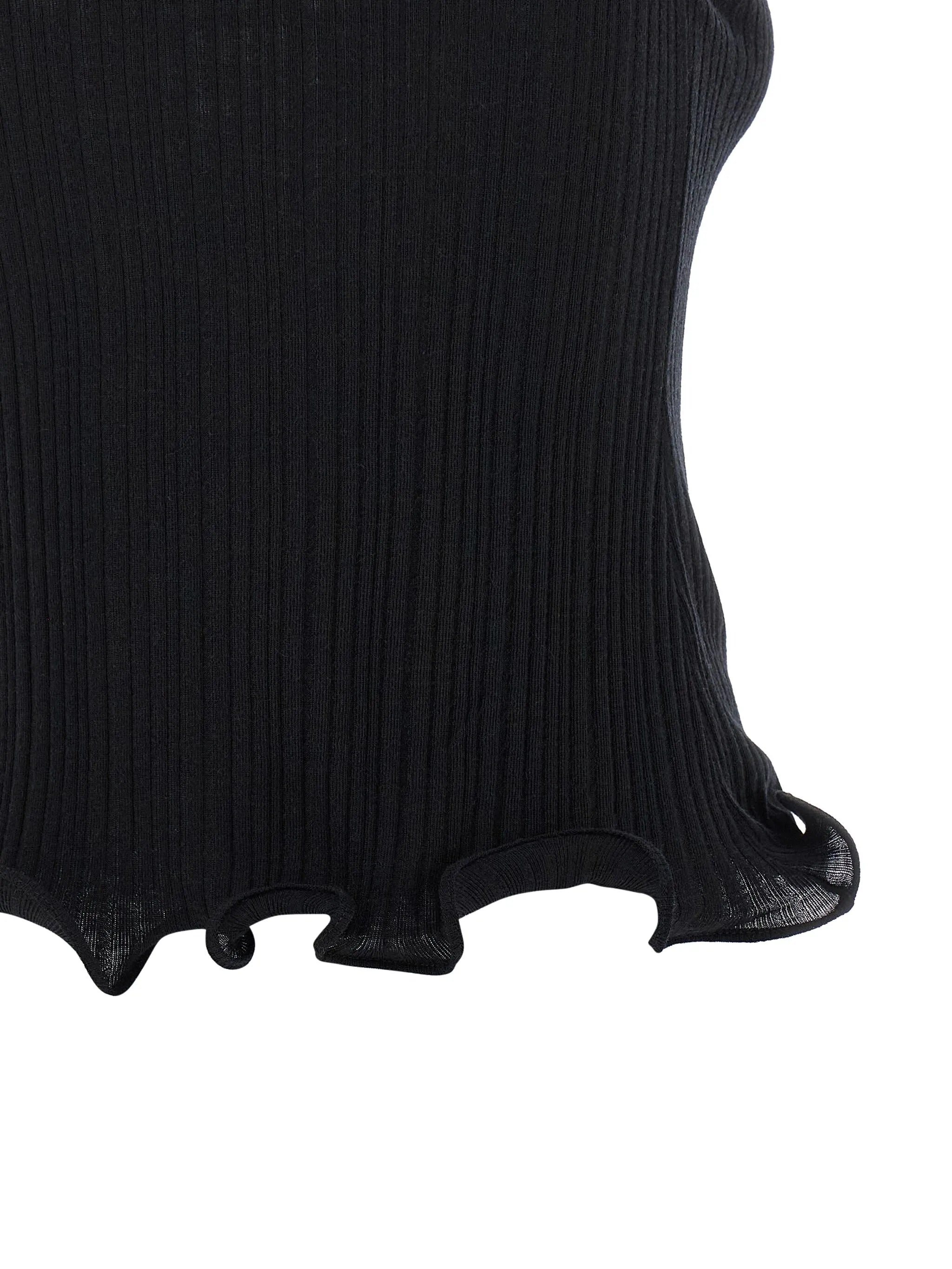 ruffled high-neck top