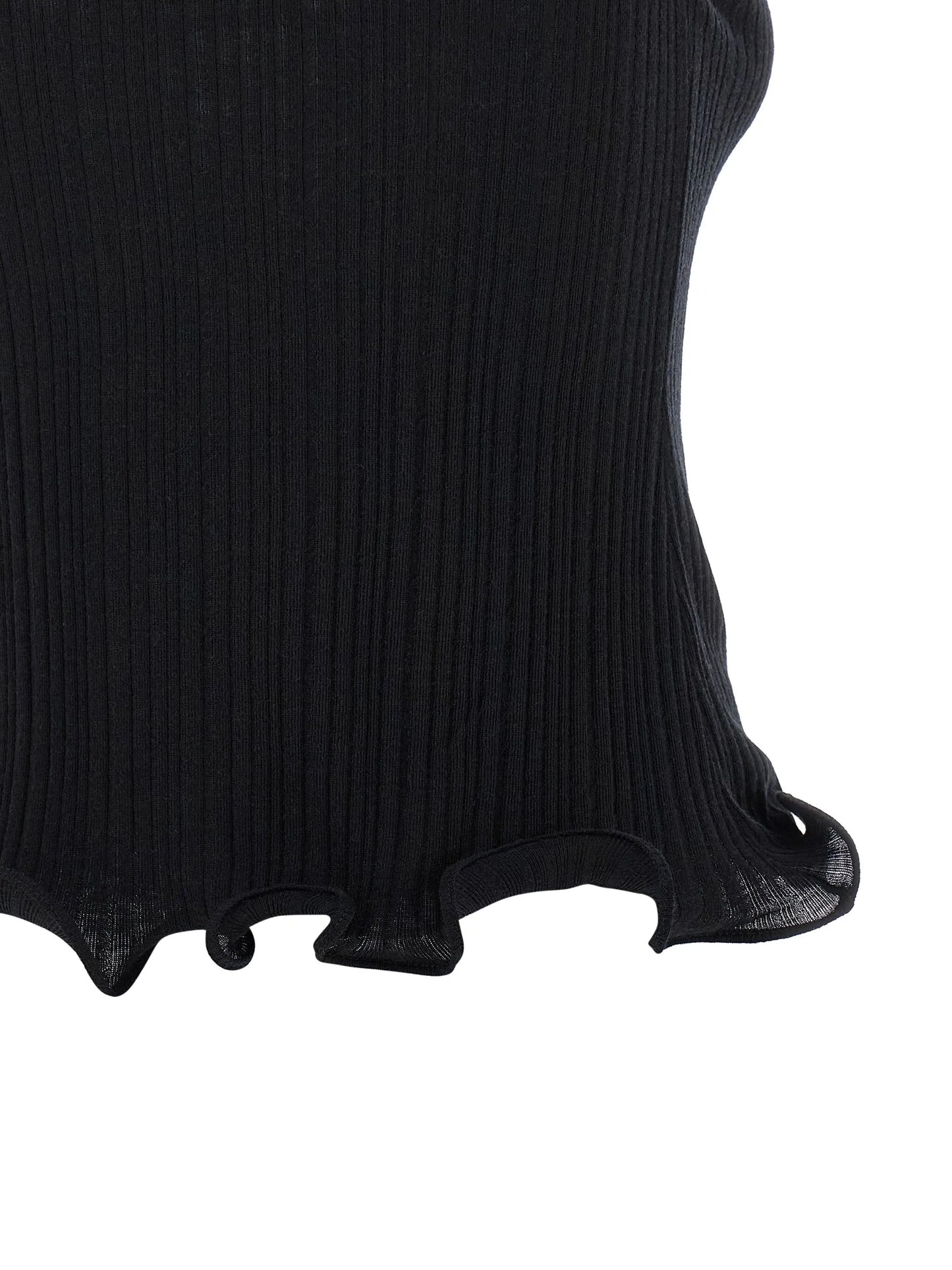 ruffled high-neck top