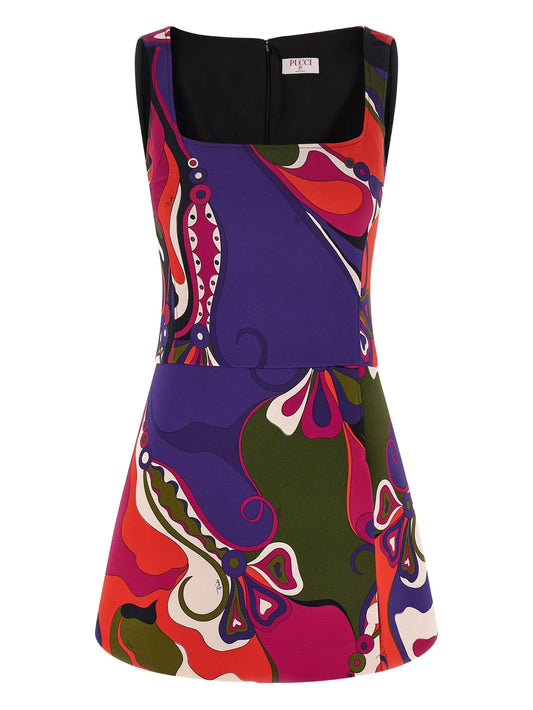 printed mini dress