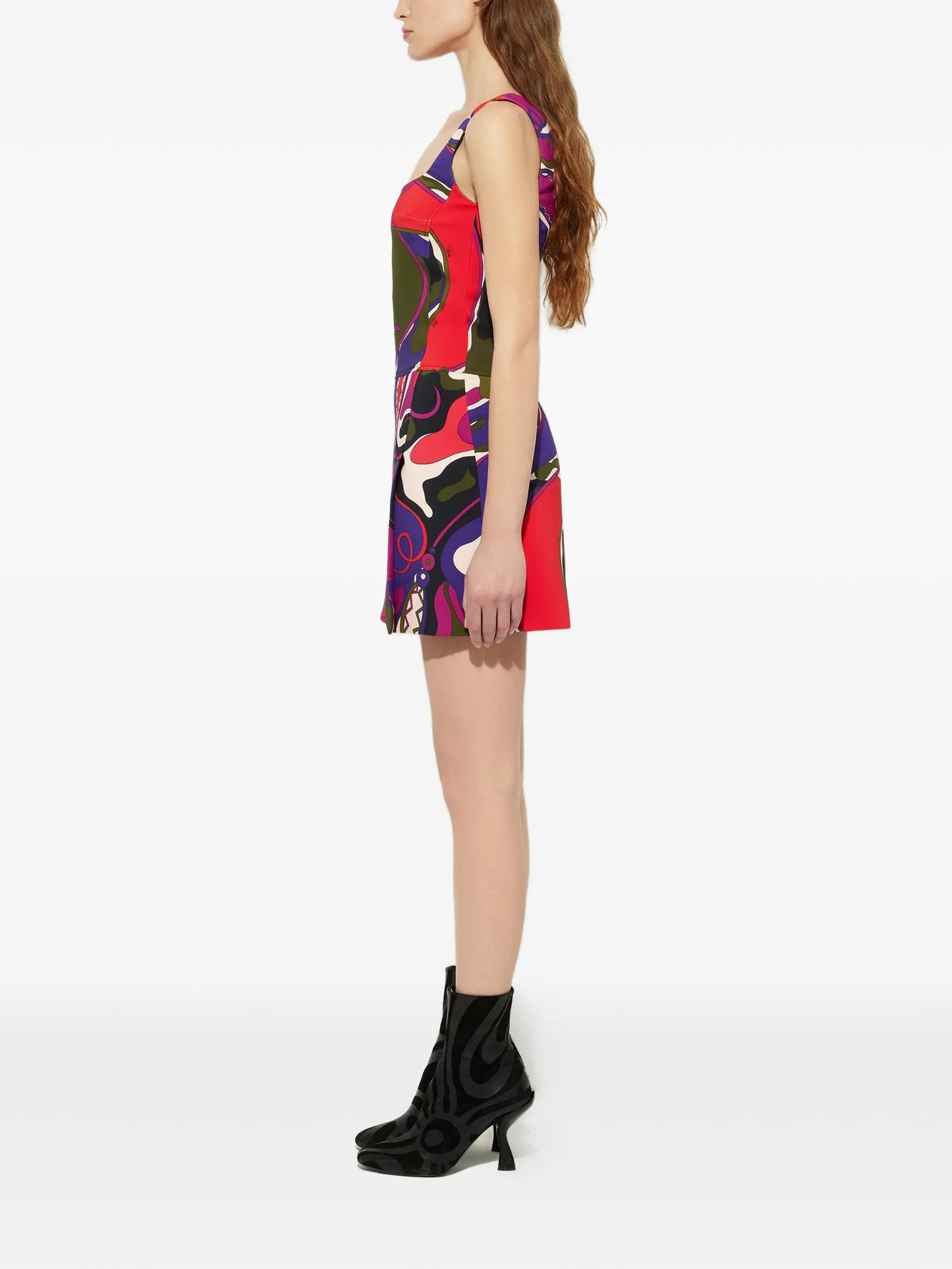 Orchidee-print mini dress
