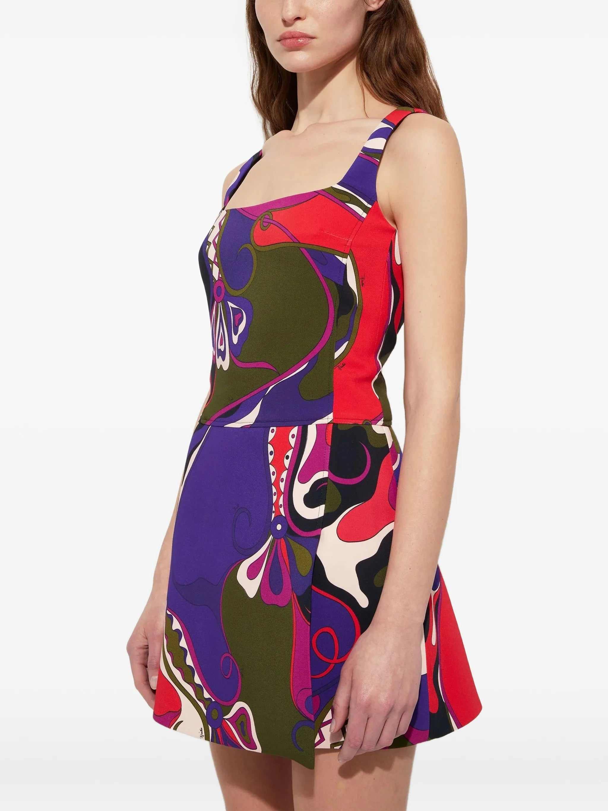 Orchidee-print mini dress