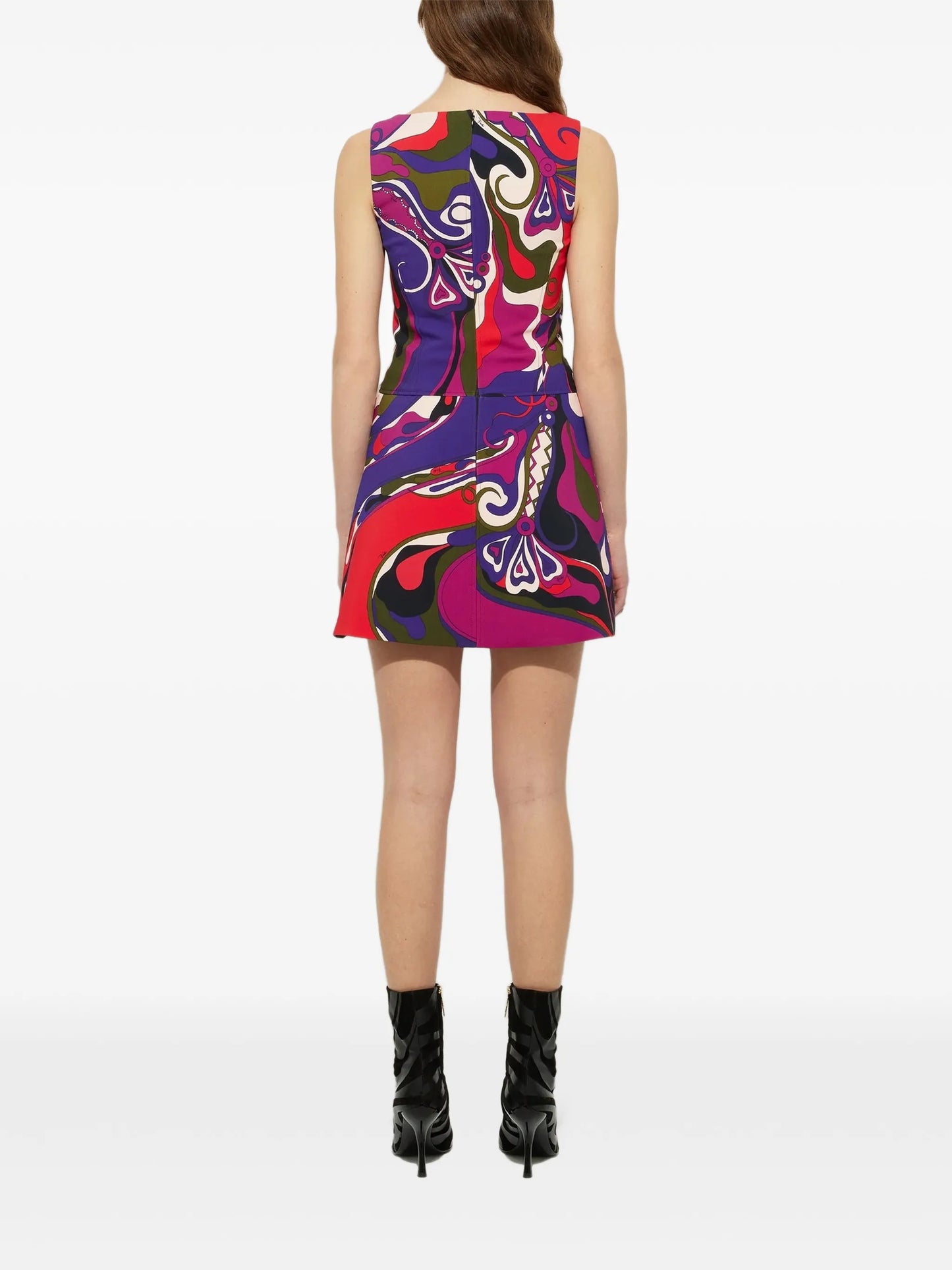 Orchidee-print mini dress