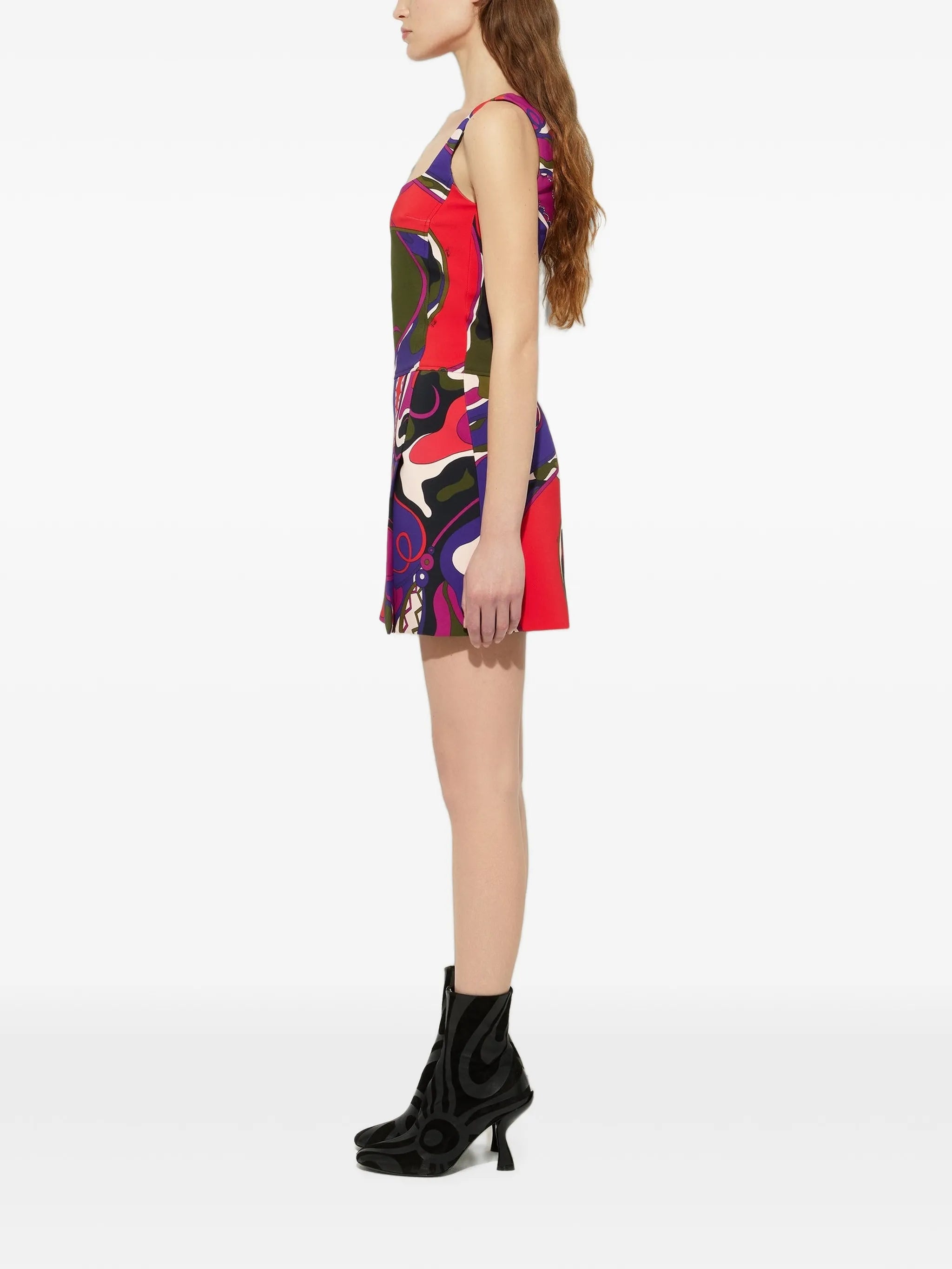 Orchidee-print mini dress
