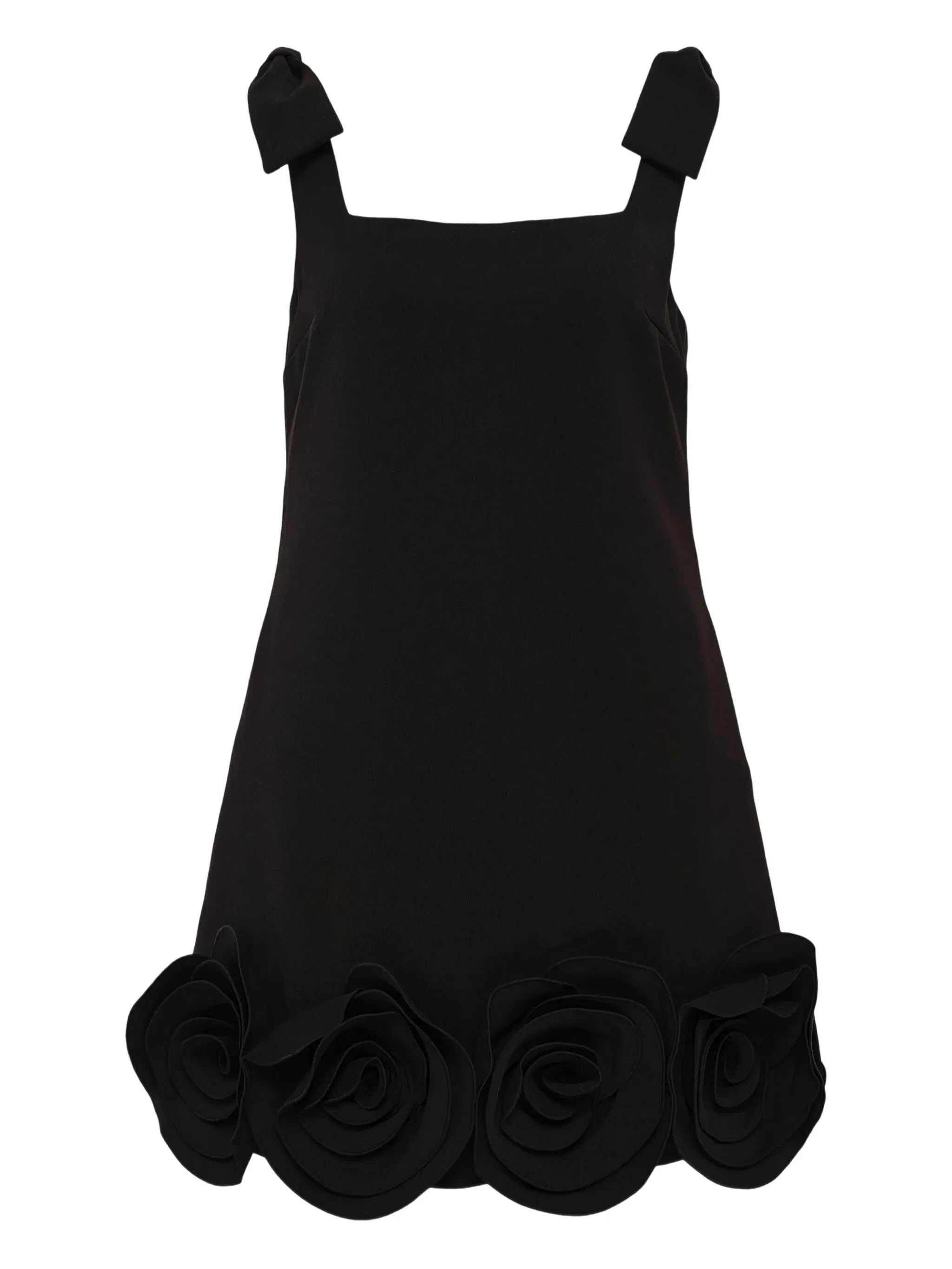 floral-appliqué mini dress