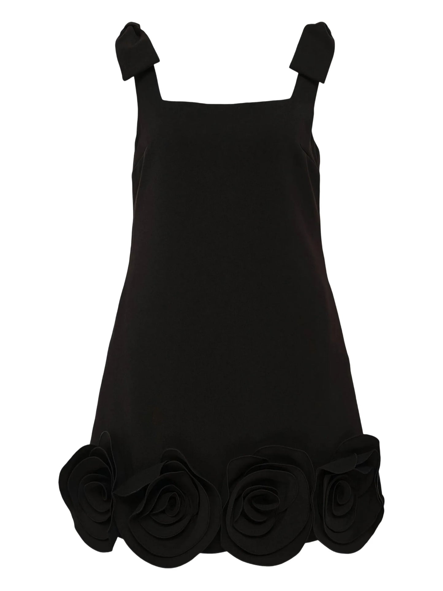 floral-appliqué mini dress
