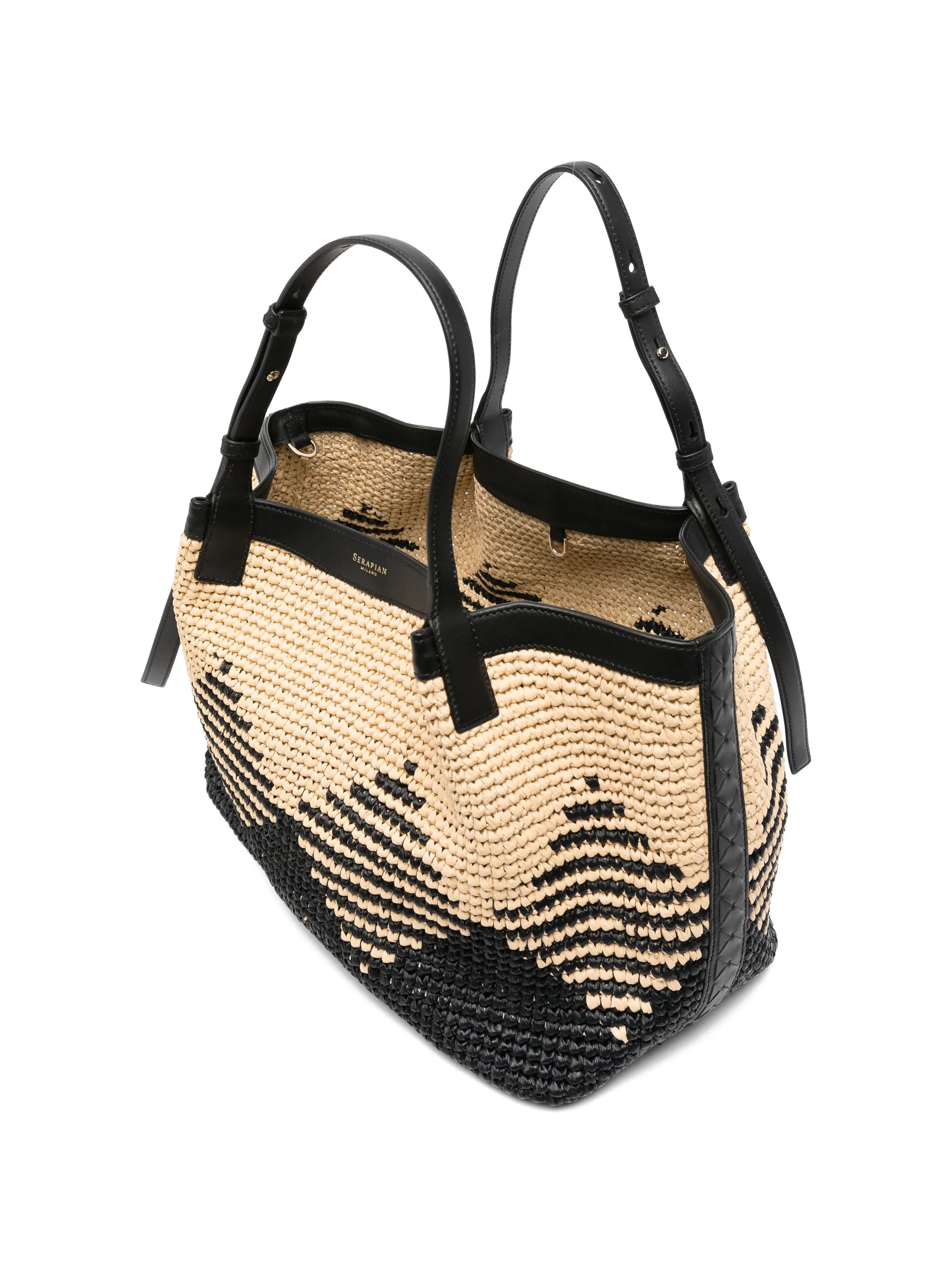 Secret mosaico raffia tote bag
