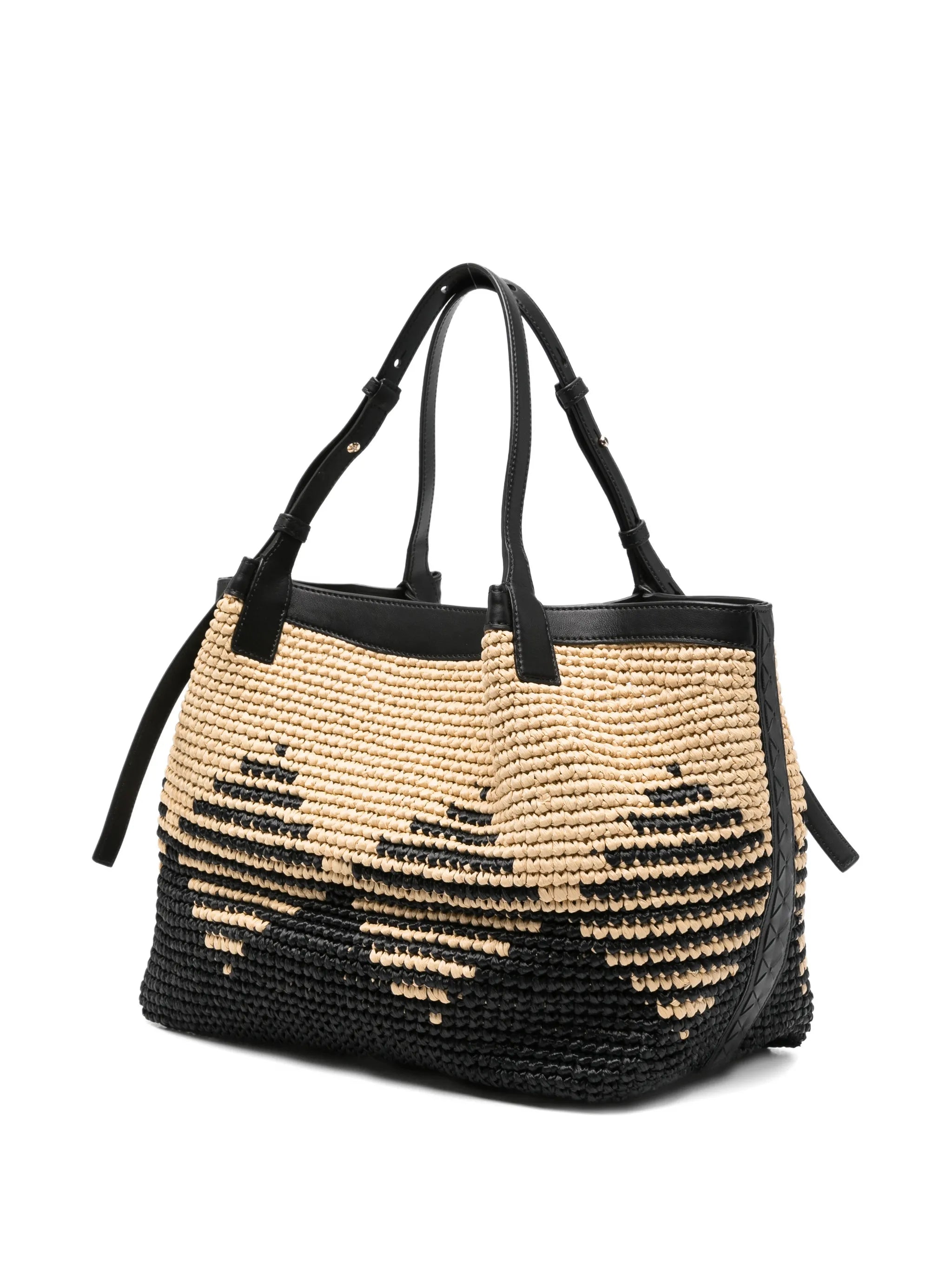 Secret mosaico raffia tote bag