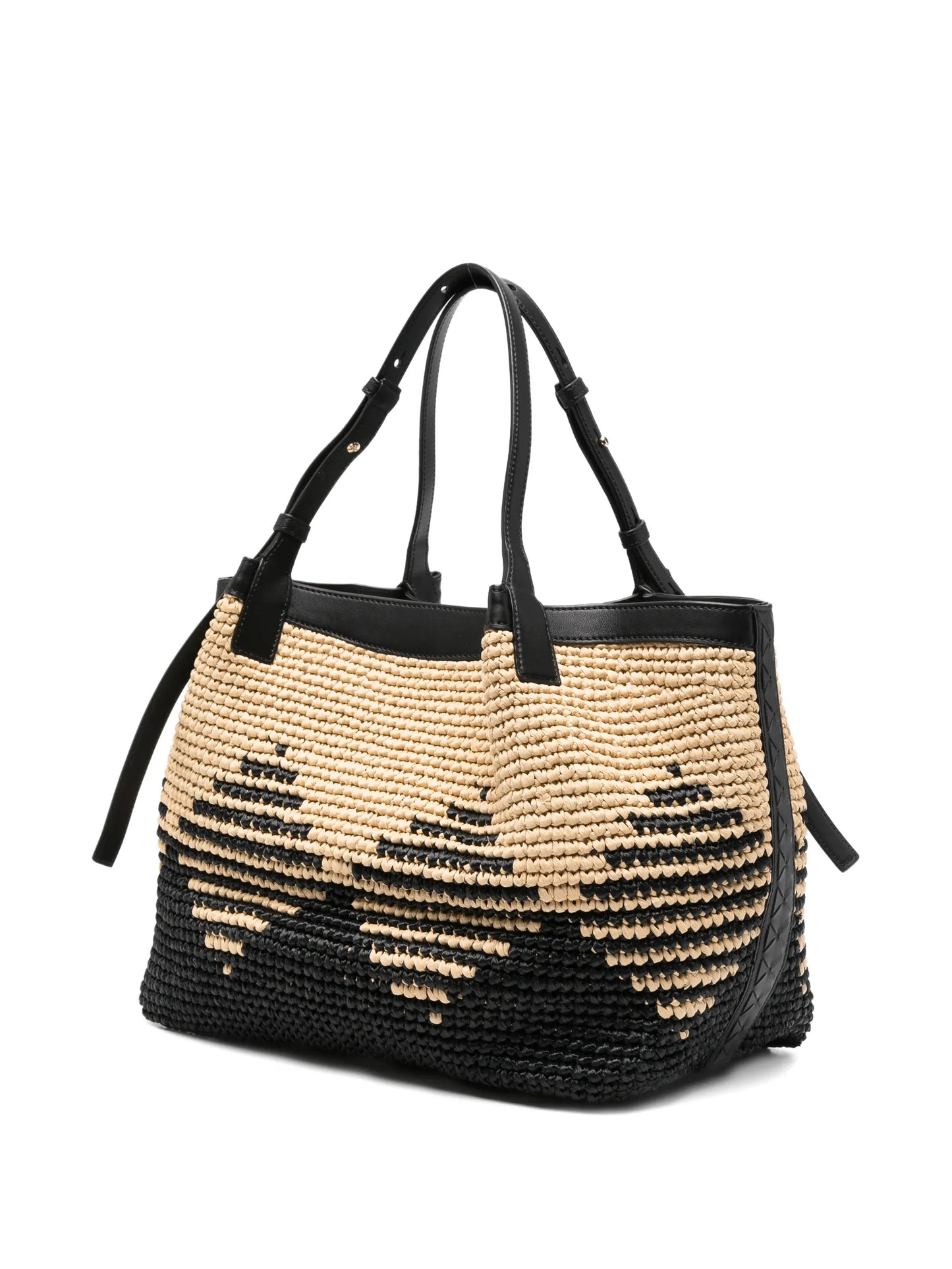 Secret mosaico raffia tote bag