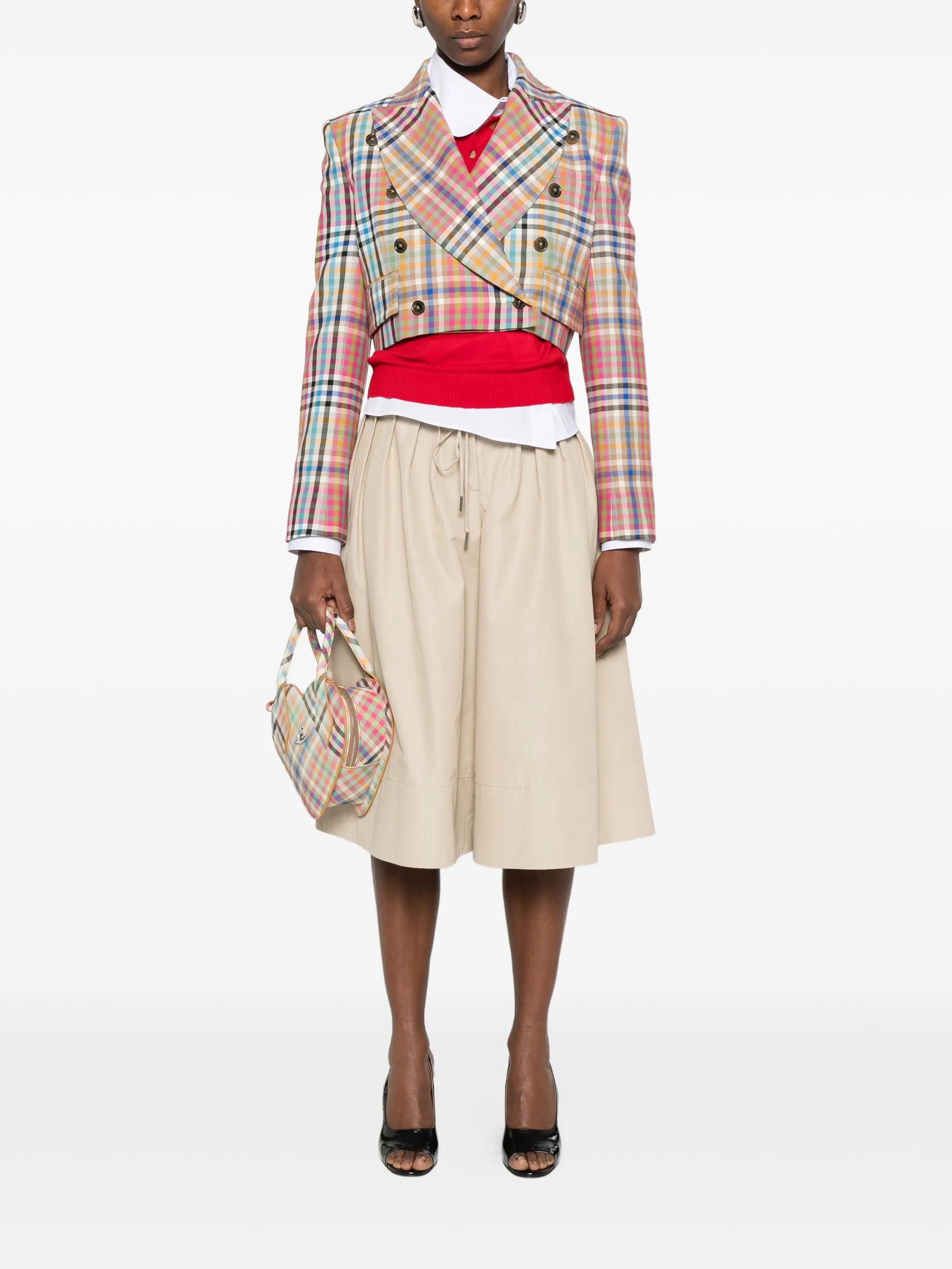 double-breasted check jacket
