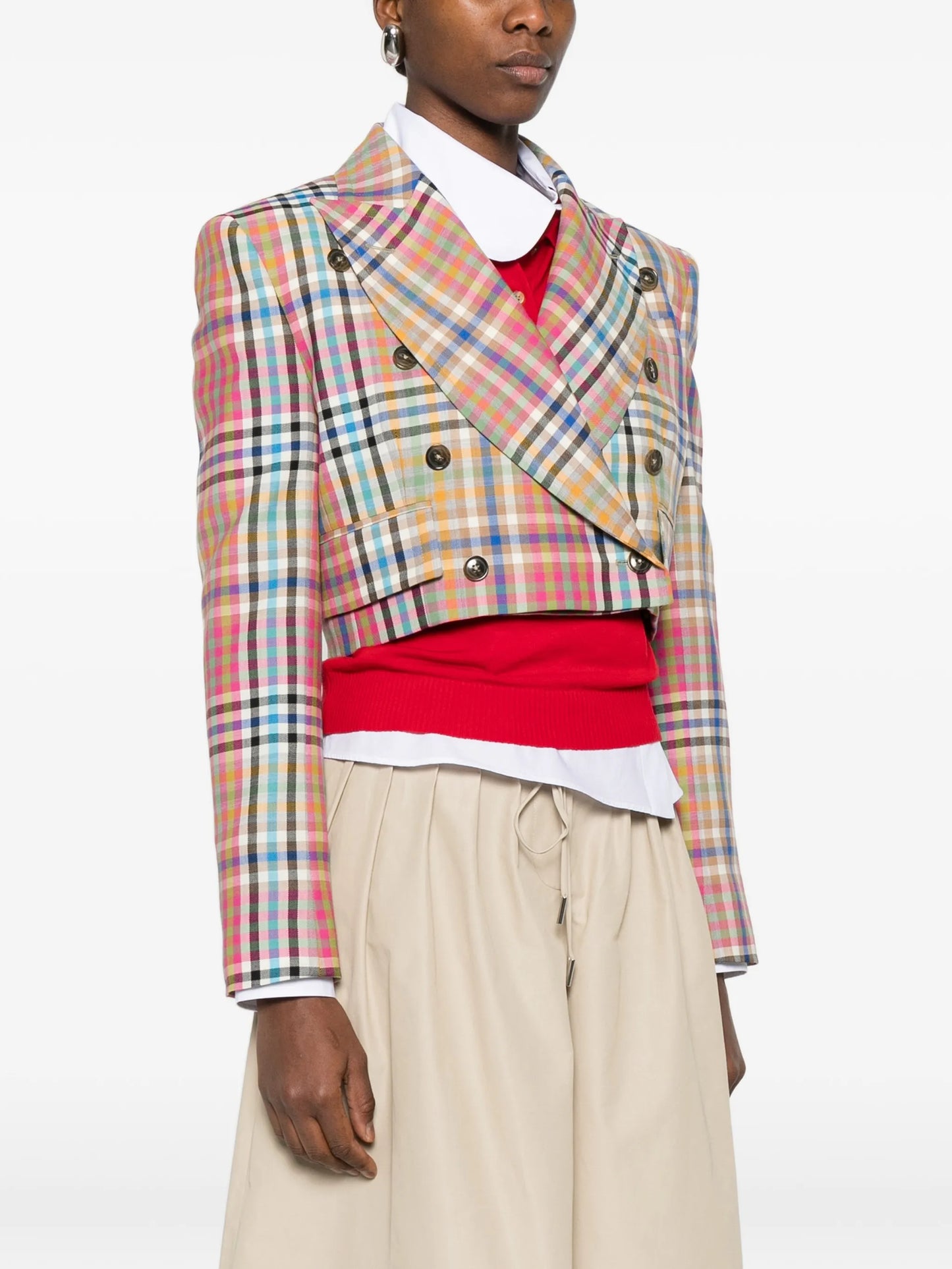 double-breasted check jacket