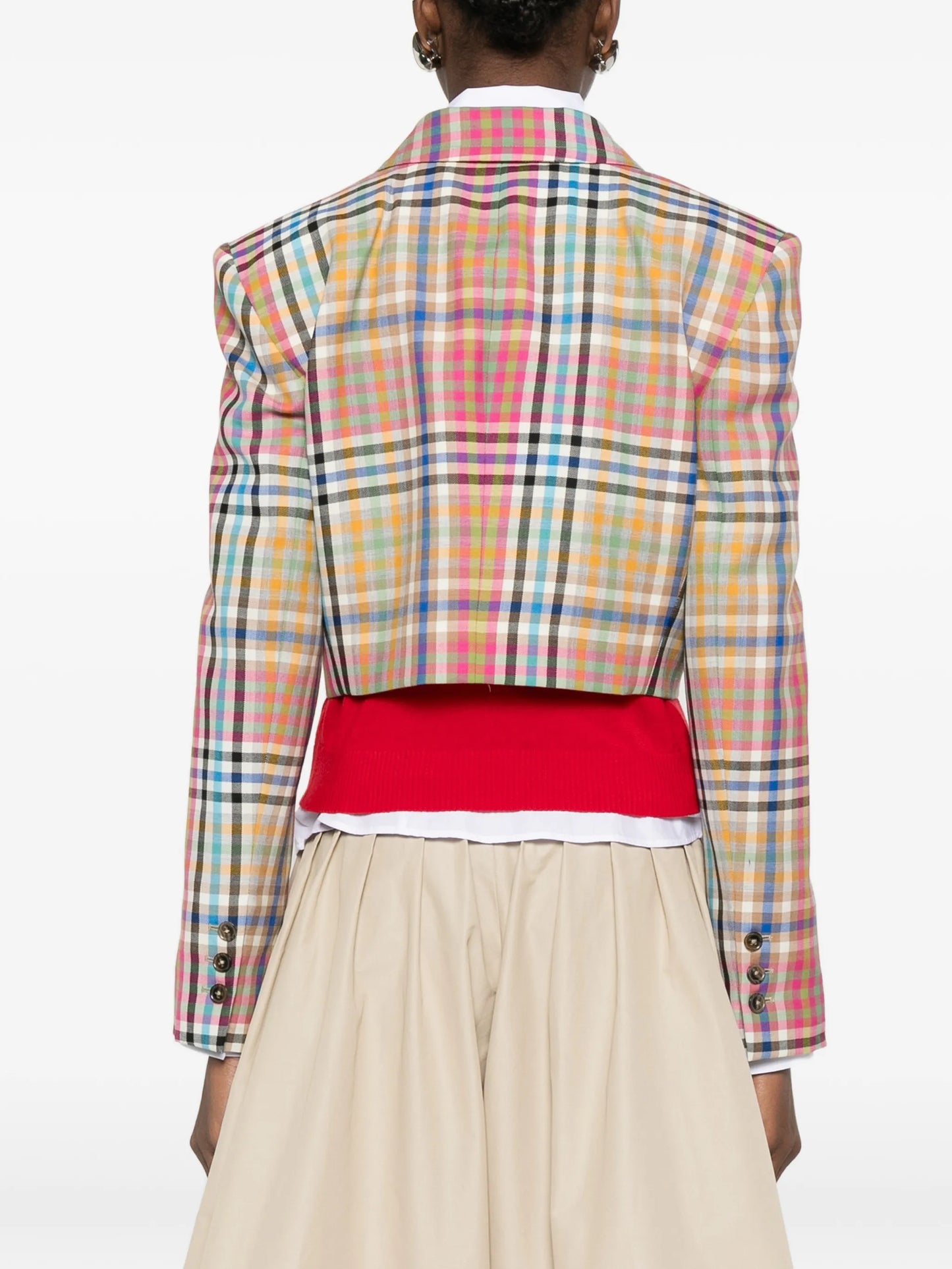 double-breasted check jacket