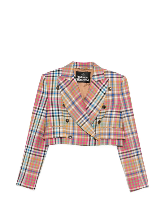 double-breasted check jacket
