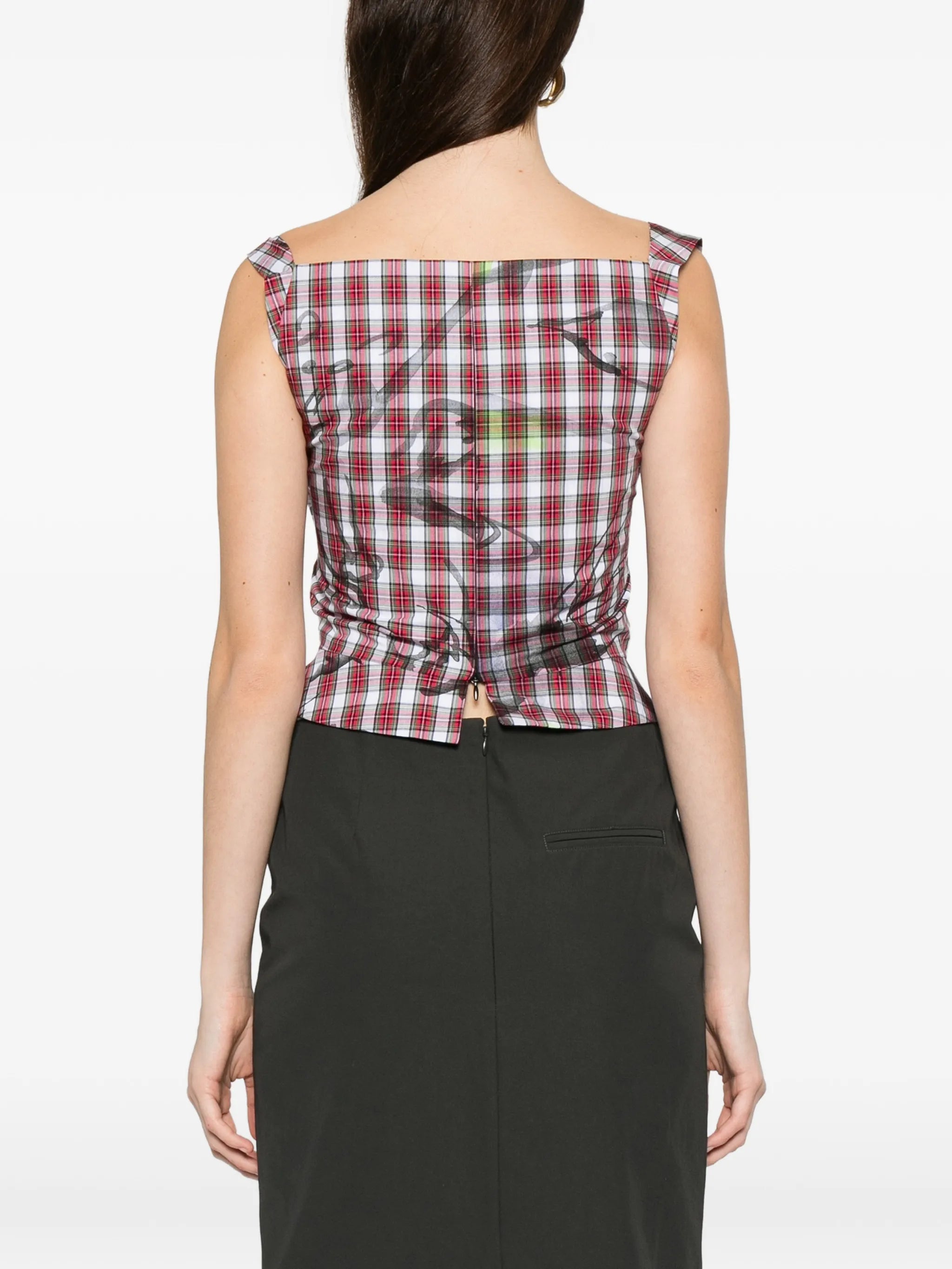 plaid draped top