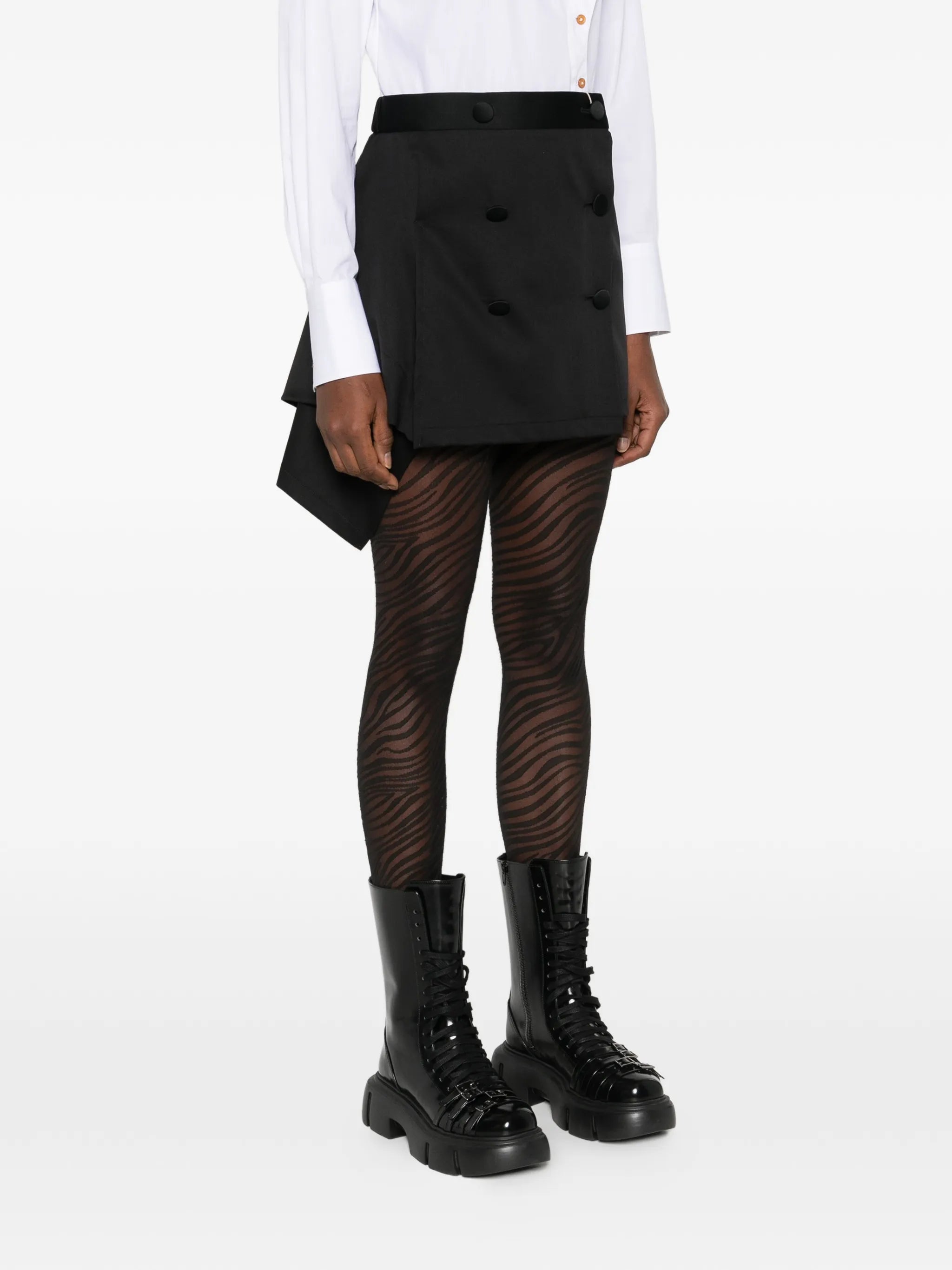 Marta button mini skirt