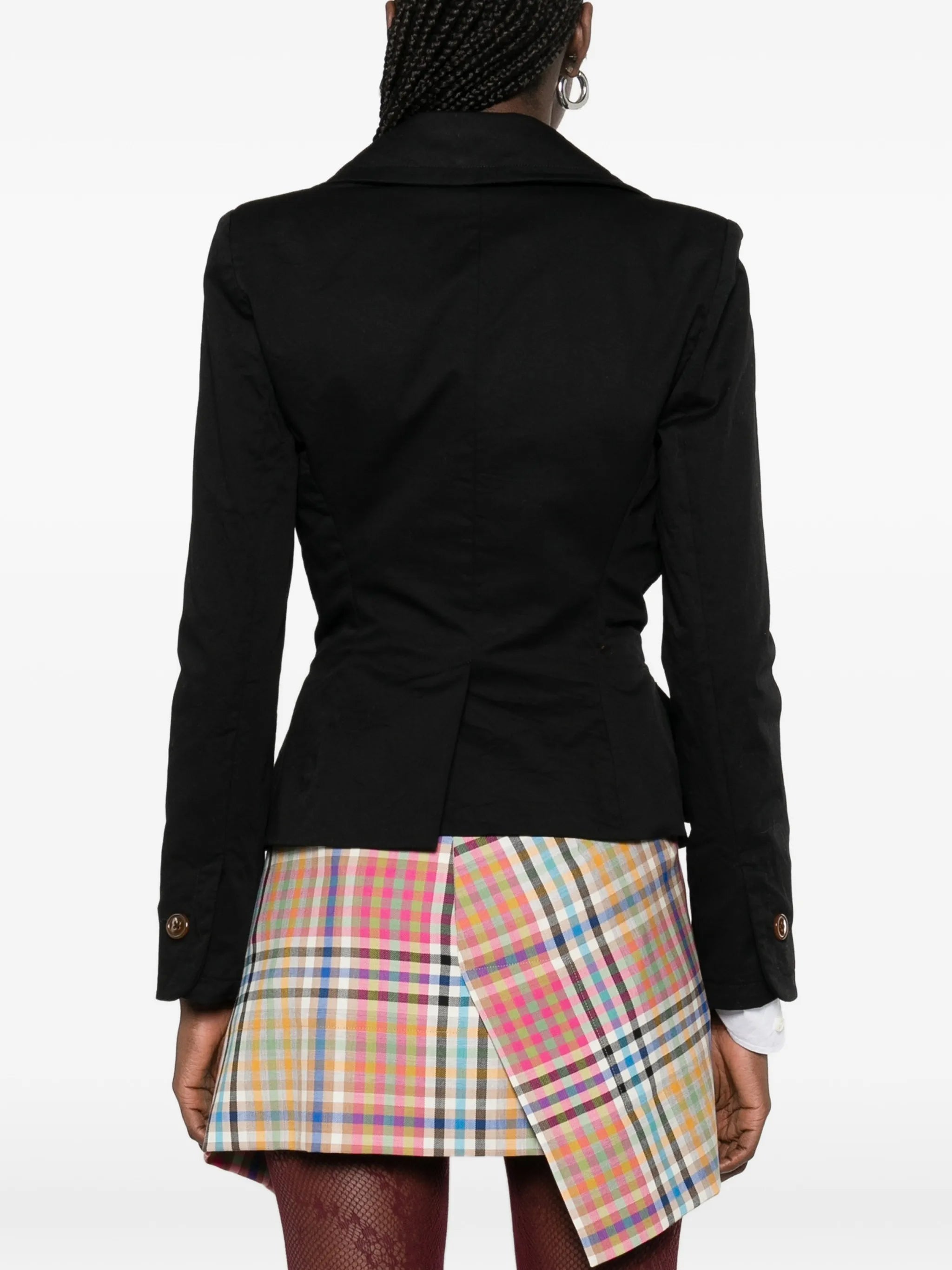 Drunken button-fastening jacket