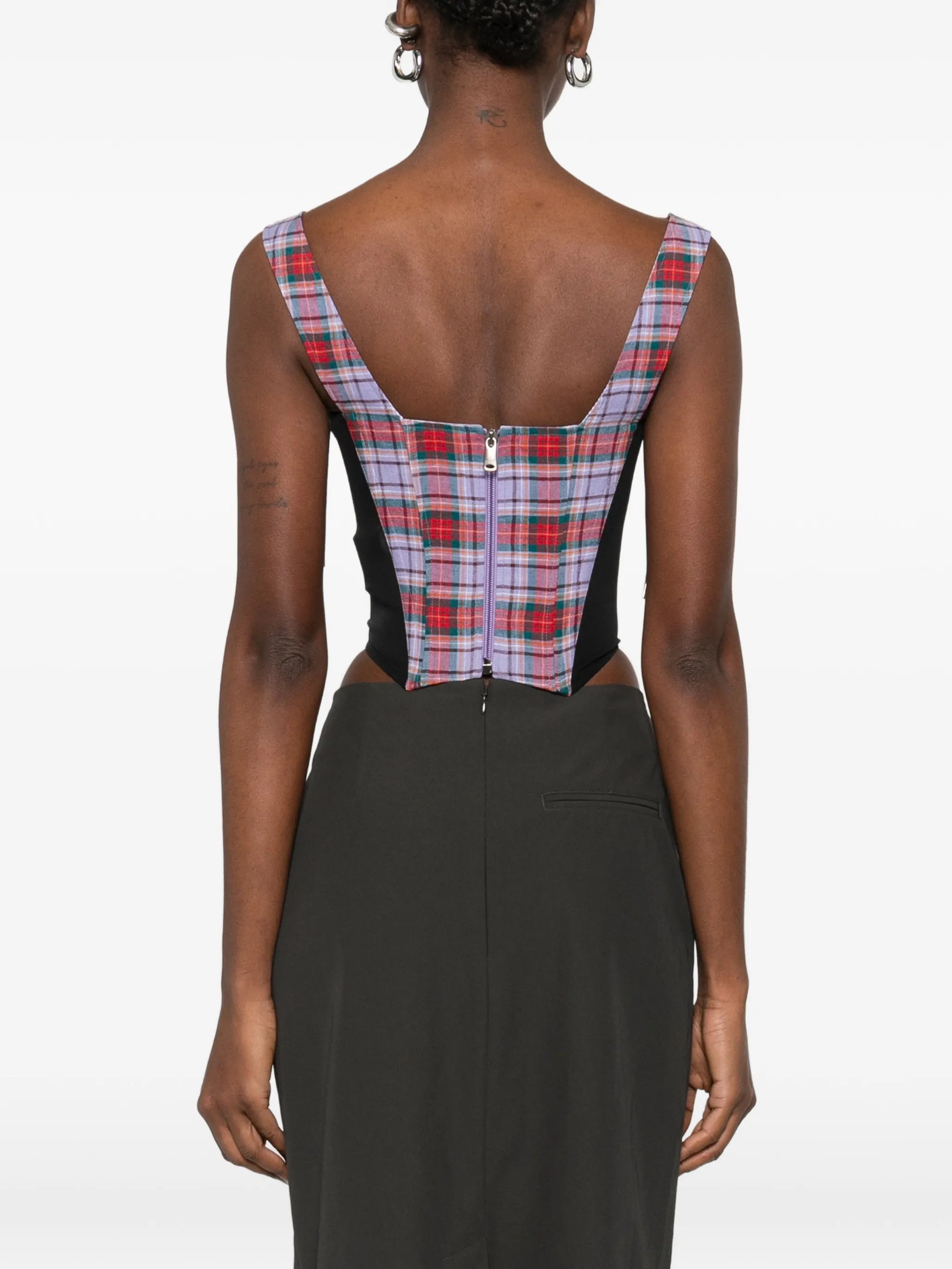 tartan tie corset