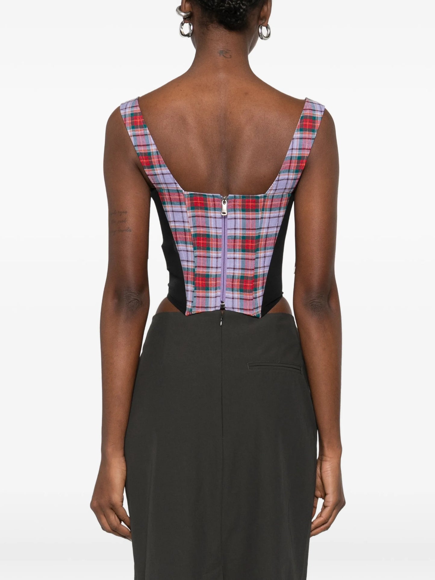 tartan tie corset