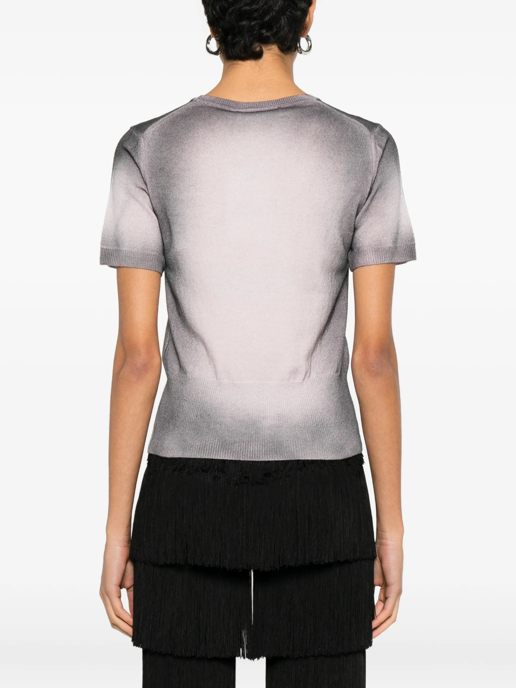 Elle print fitted top