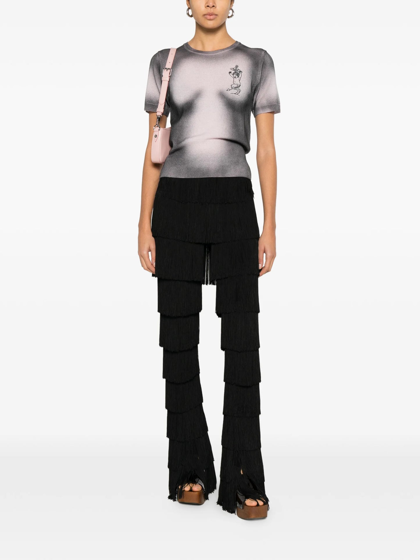 Elle print fitted top